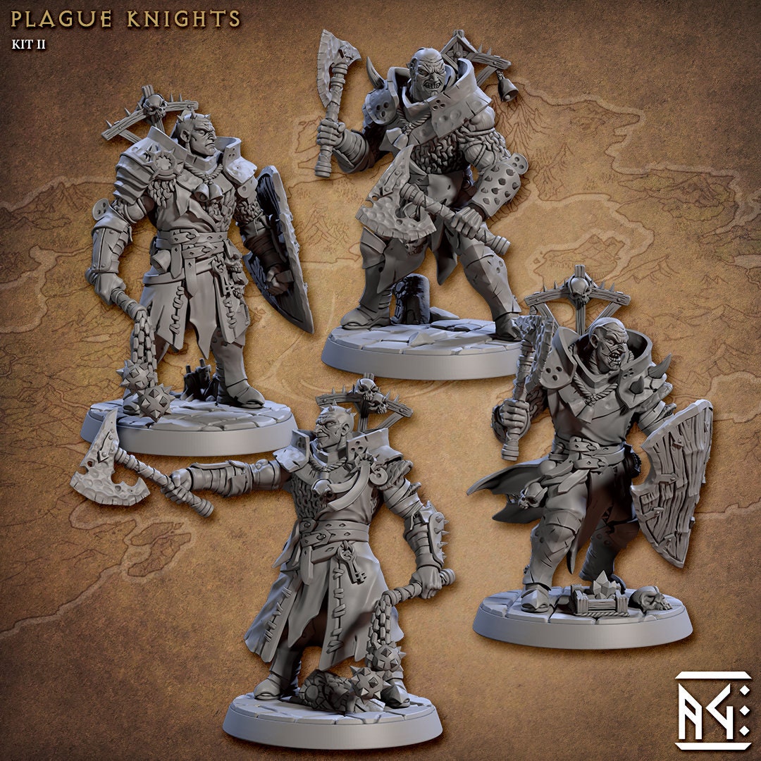 Plague Knights of Melmora Miniatures (8 Variations) - Artisan Guild - 28mm / 32mm / 36mm