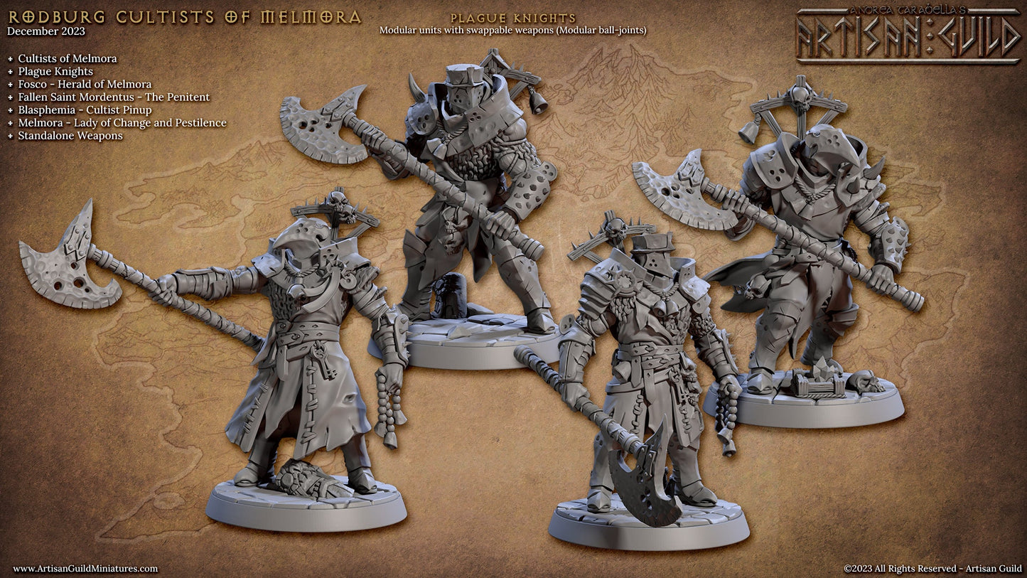 Plague Knights of Melmora Miniatures (8 Variations) - Artisan Guild - 28mm / 32mm / 36mm