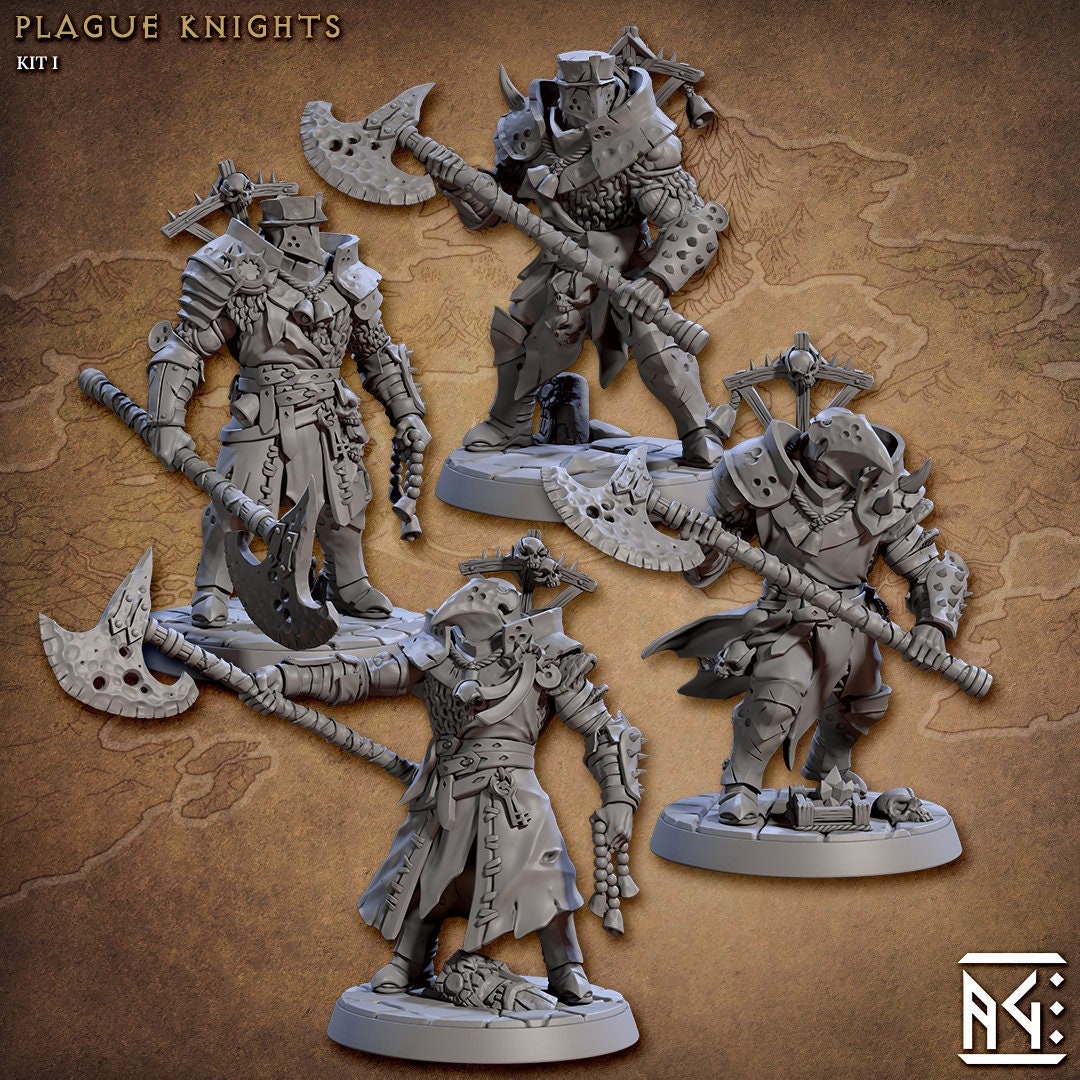 Plague Knights of Melmora Miniatures (8 Variations) - Artisan Guild - 28mm / 32mm / 36mm