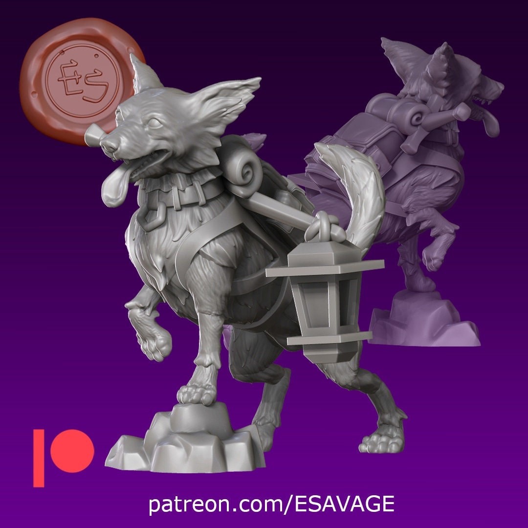 Adventure Doggo Miniature - Ethan Savage Studios - 28mm / 32mm / 36mm