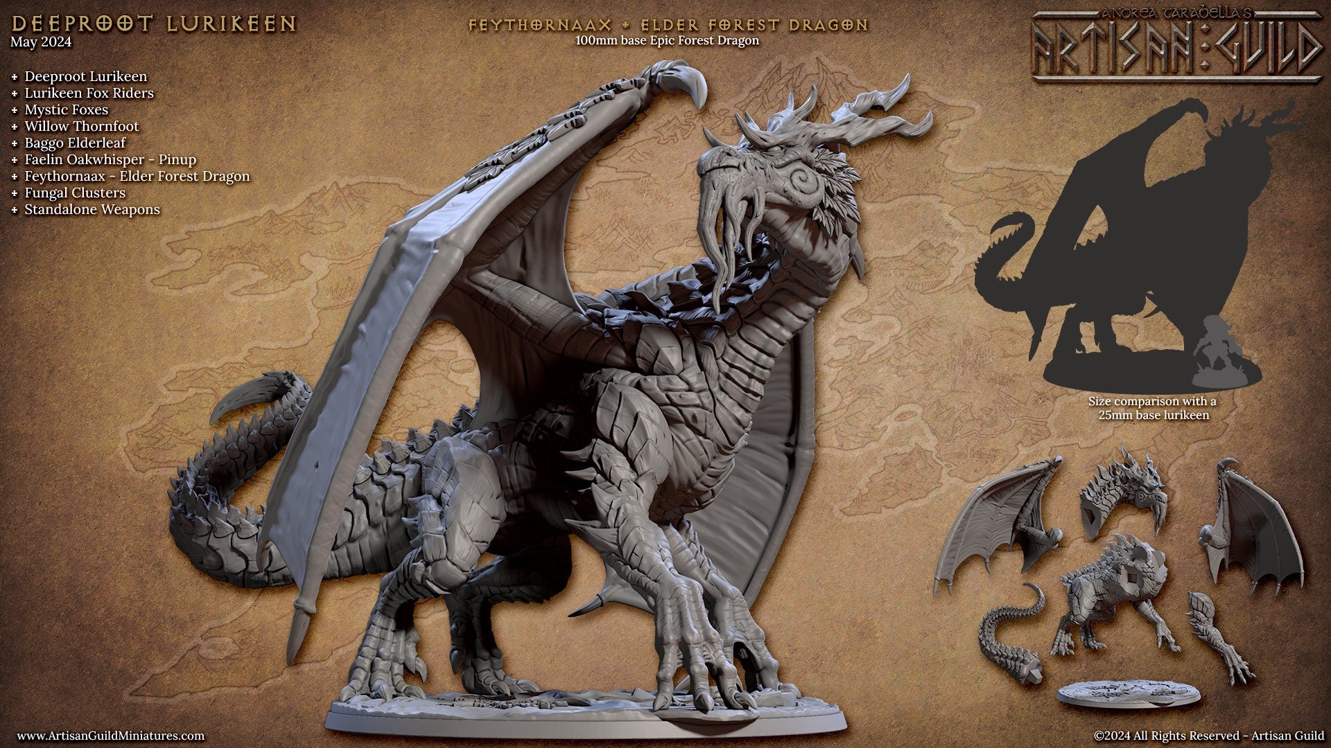 Elder Forest Dragon Feythornaax Miniature - Artisan Guild