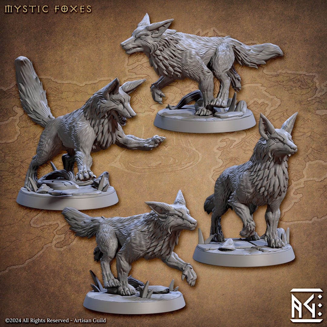 Lurikeen Fox Riders Miniatures (8 Variations) - Artisan Guild - 28mm / 32mm / 36mm