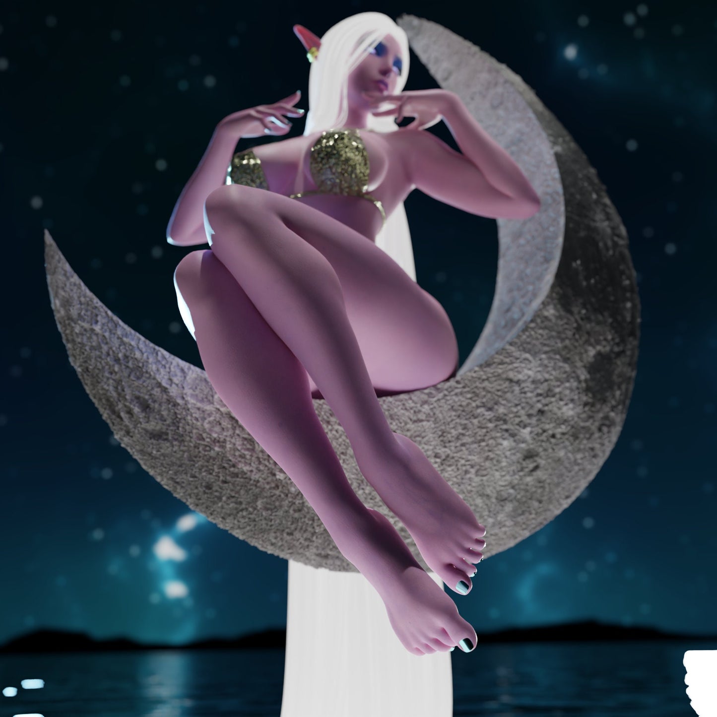 Night Elf Goddess Liastrea Miniature (Standard & NSFW Versions) - QB Works - 28mm / 32mm / 36mm / 75mm