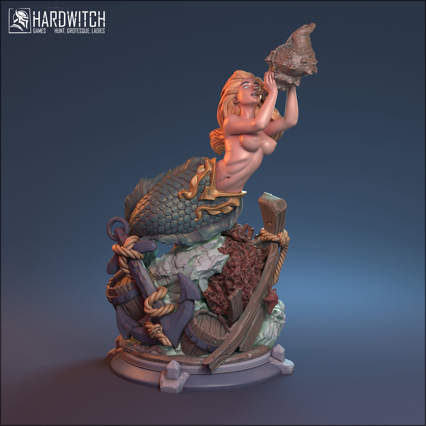 Mermistress Arallia Miniature (Standard & NSFW Variations) - HardWitch Games - 28mm / 32mm / 36mm / 75mm