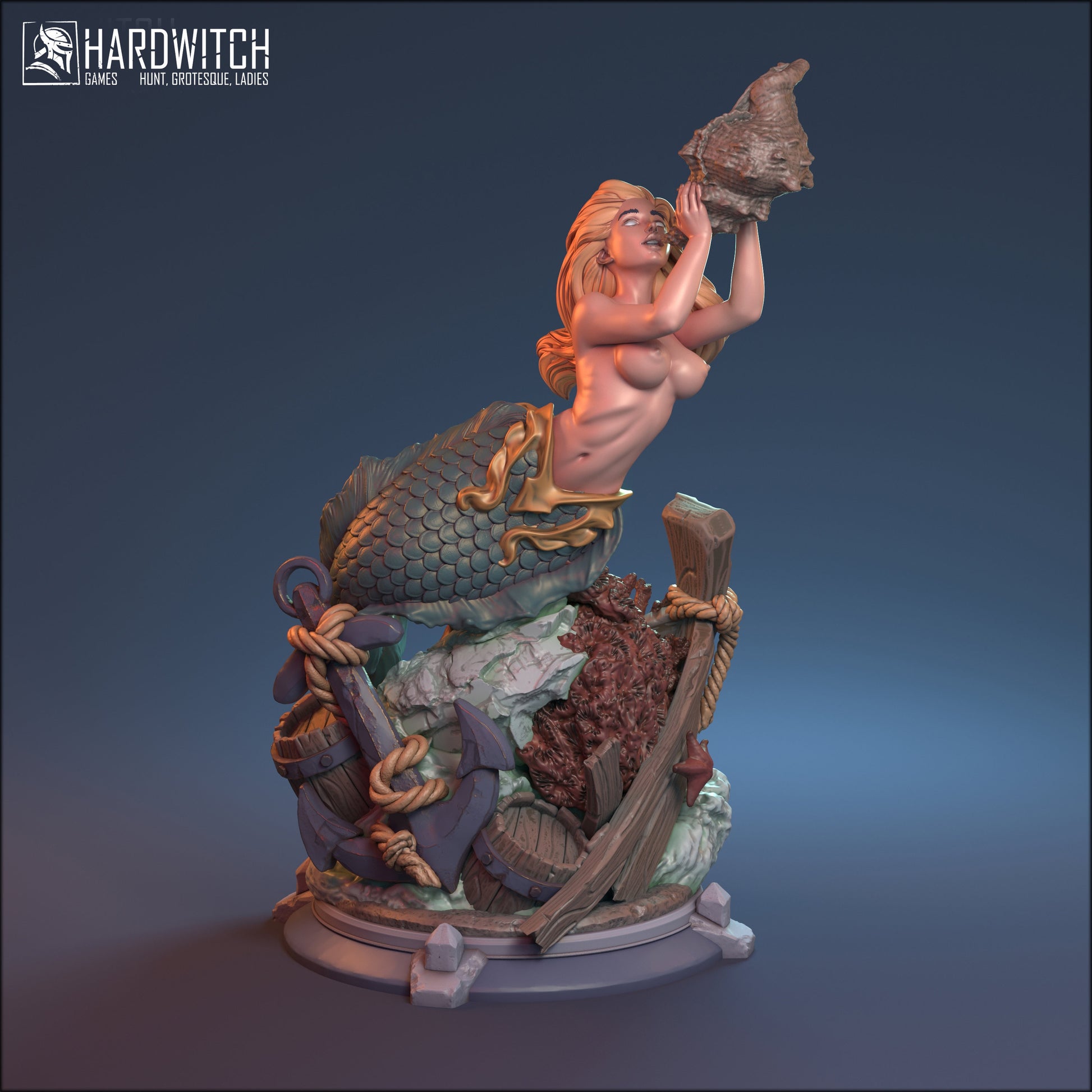 Mermistress Arallia Miniature (Standard & NSFW Variations) - HardWitch Games - 28mm / 32mm / 36mm / 75mm