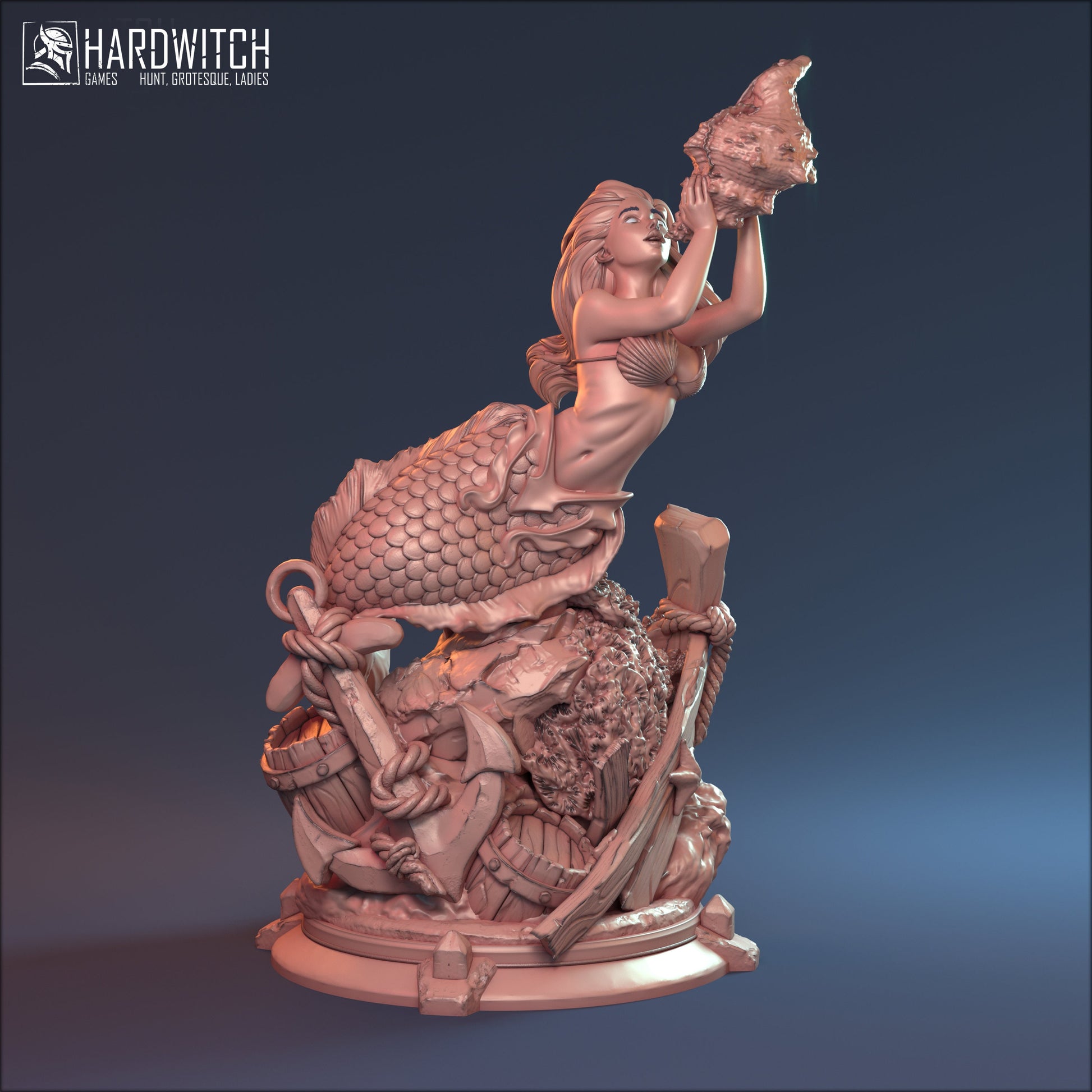 Mermistress Arallia Miniature (Standard & NSFW Variations) - HardWitch Games - 28mm / 32mm / 36mm / 75mm