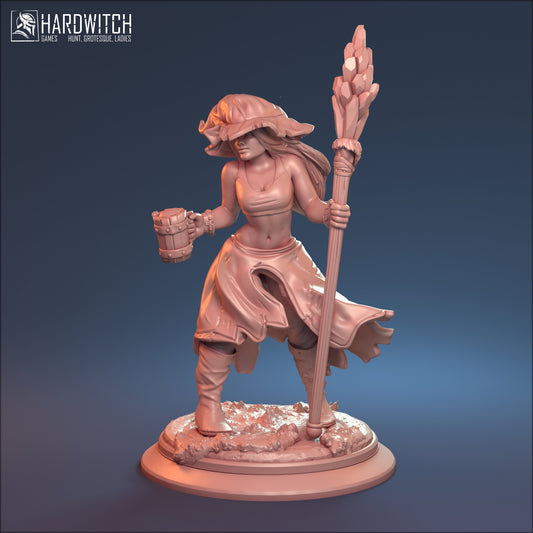 Drunken Mage Ponka Miniature (Standard & NSFW Variations) - HardWitch Games - 28mm / 32mm / 36mm / 75mm