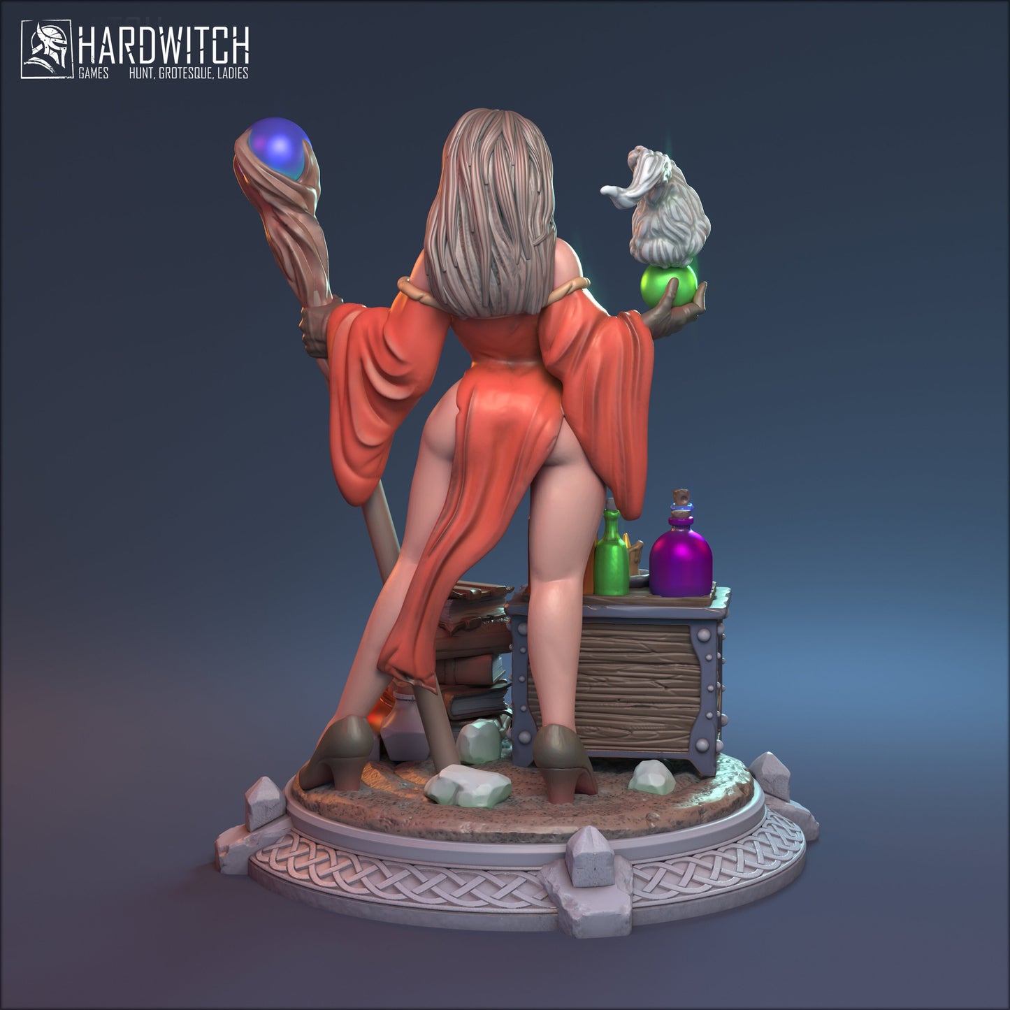 Hedge Witch Zaphira Miniature - HardWitch Games - 28mm / 32mm / 36mm / 75mm