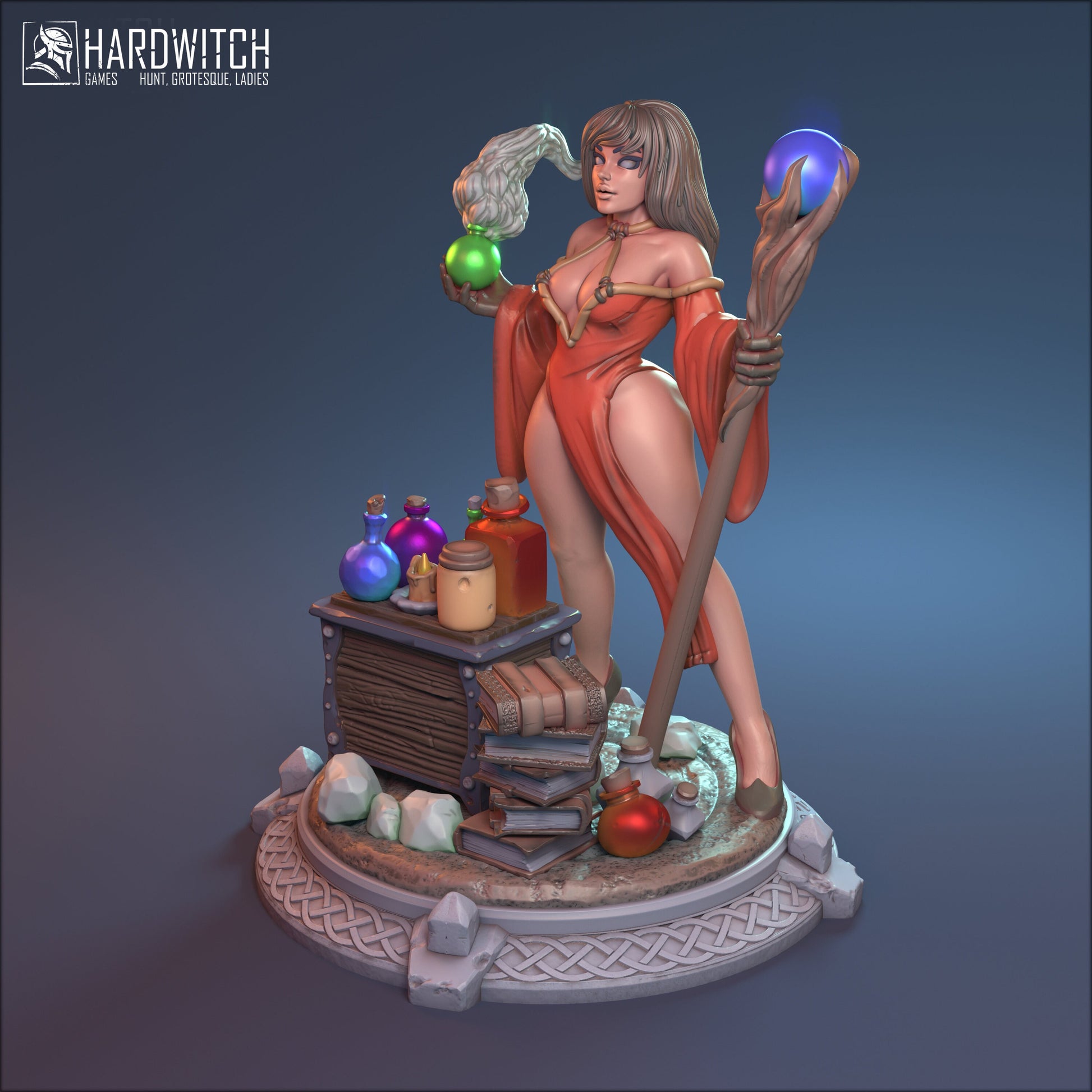 Hedge Witch Zaphira Miniature - HardWitch Games - 28mm / 32mm / 36mm / 75mm