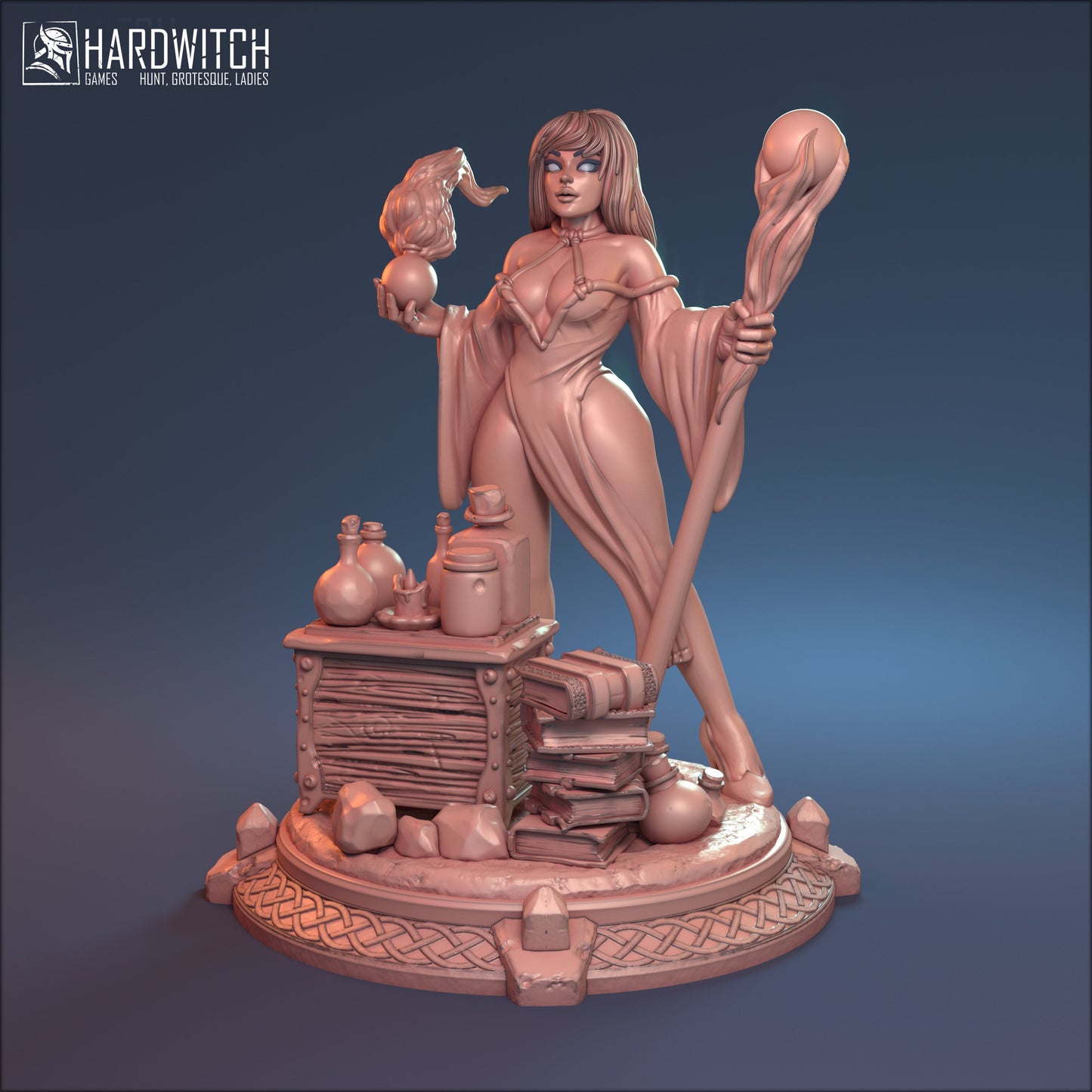 Hedge Witch Zaphira Miniature - HardWitch Games - 28mm / 32mm / 36mm / 75mm