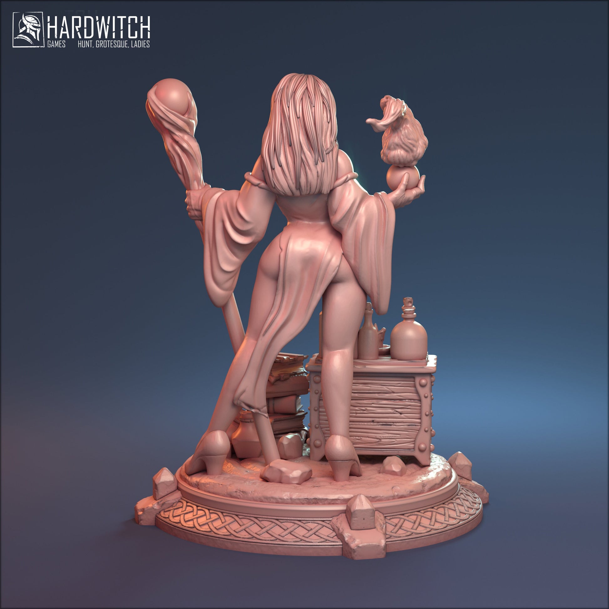 Hedge Witch Zaphira Miniature - HardWitch Games - 28mm / 32mm / 36mm / 75mm