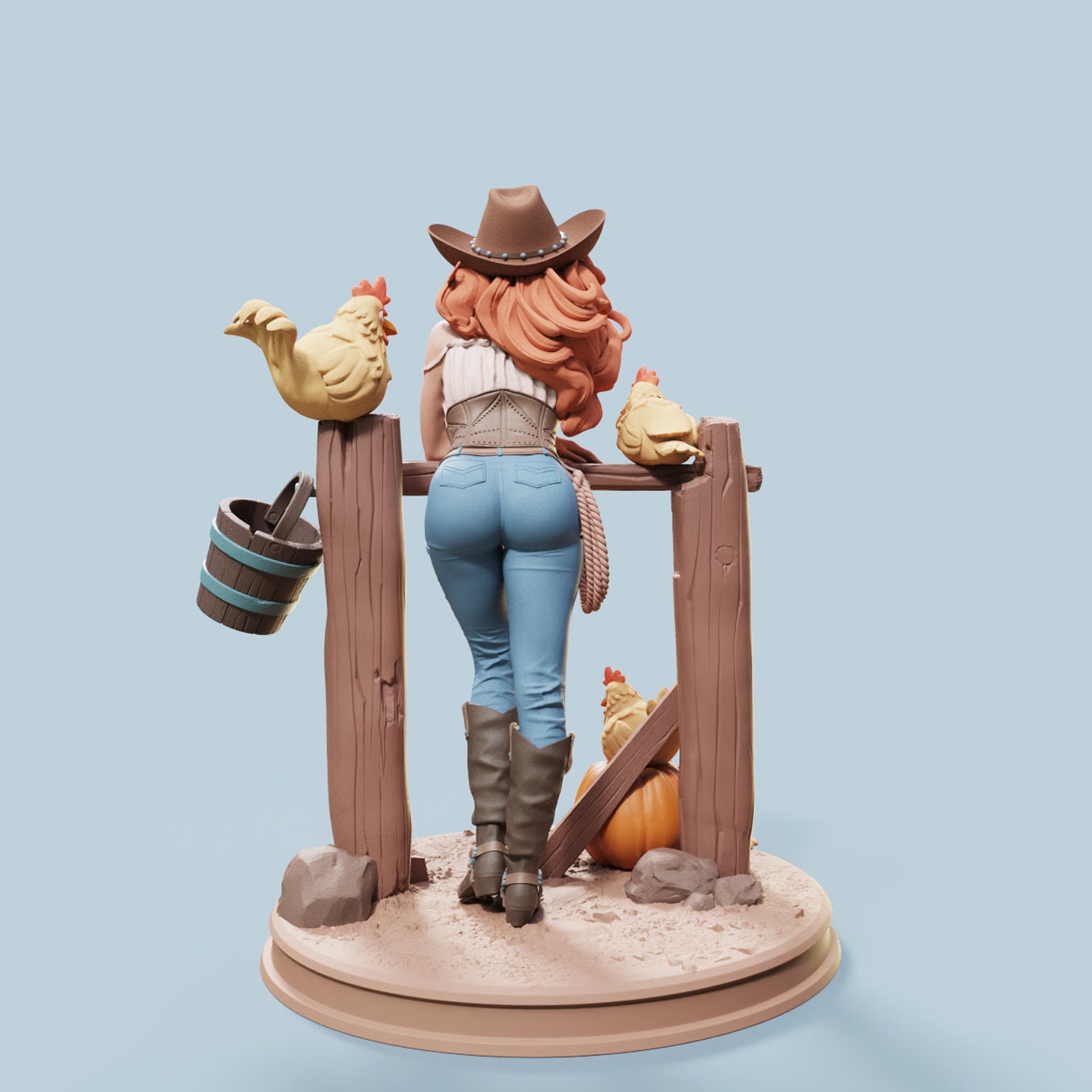 Cowgirl Nerissa (5 Variations including NSFW) - Female Miniatures - 28mm / 32mm / 36mm / 75mm