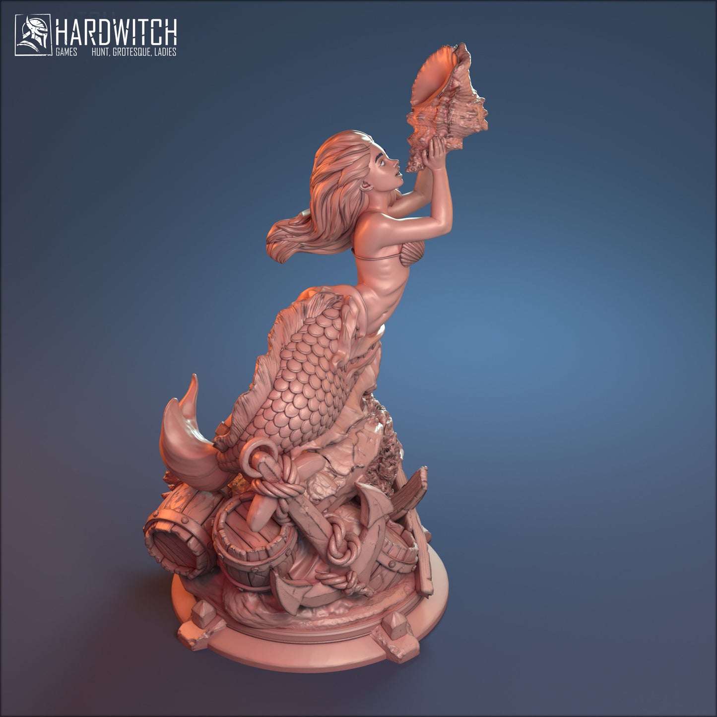 Mermistress Azuralia Miniature (Standard & NSFW Variations) - HardWitch Games - 28mm / 32mm / 36mm / 75mm