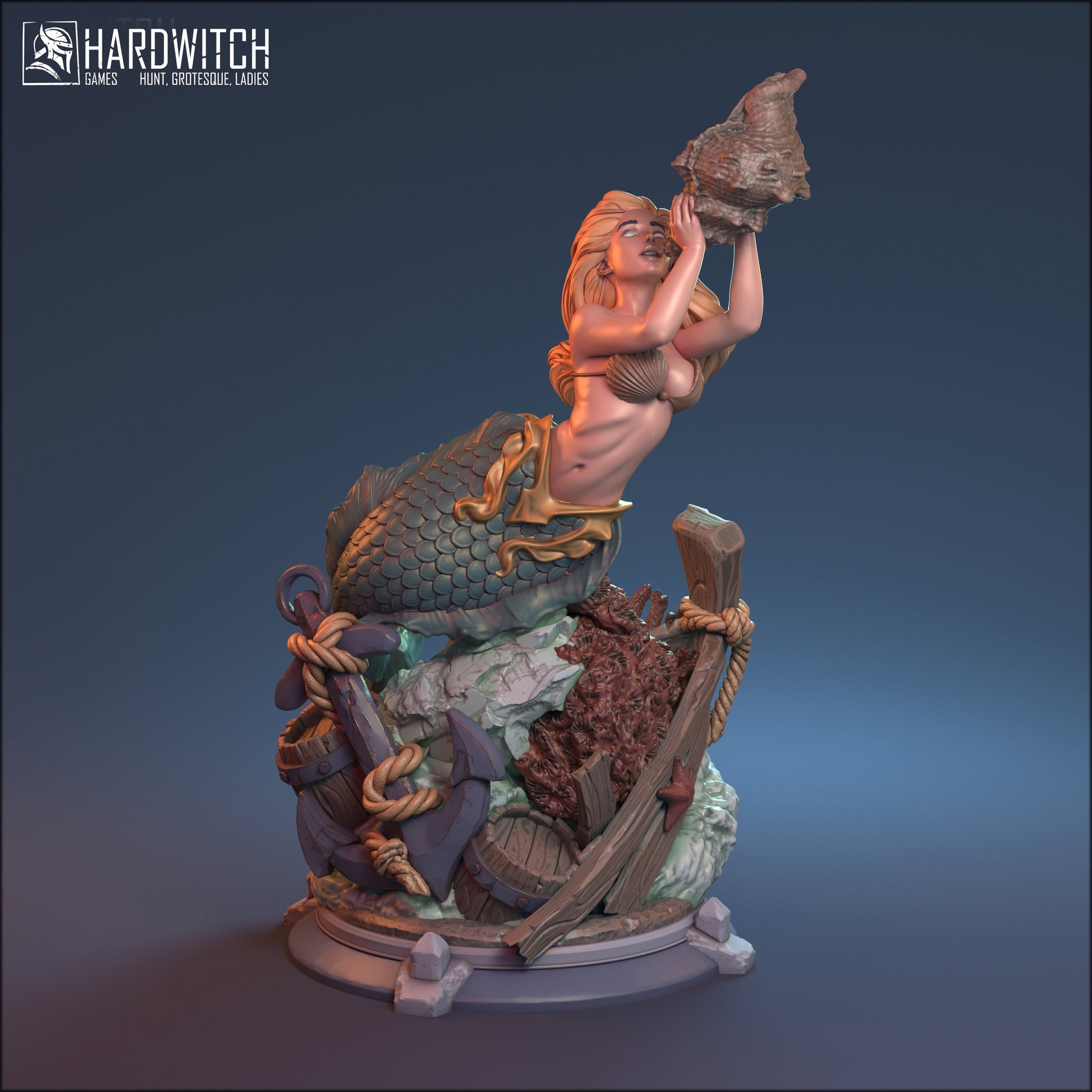 Mermistress Arallia Miniature (Standard & NSFW Variations) - HardWitch Games - 28mm / 32mm / 36mm / 75mm