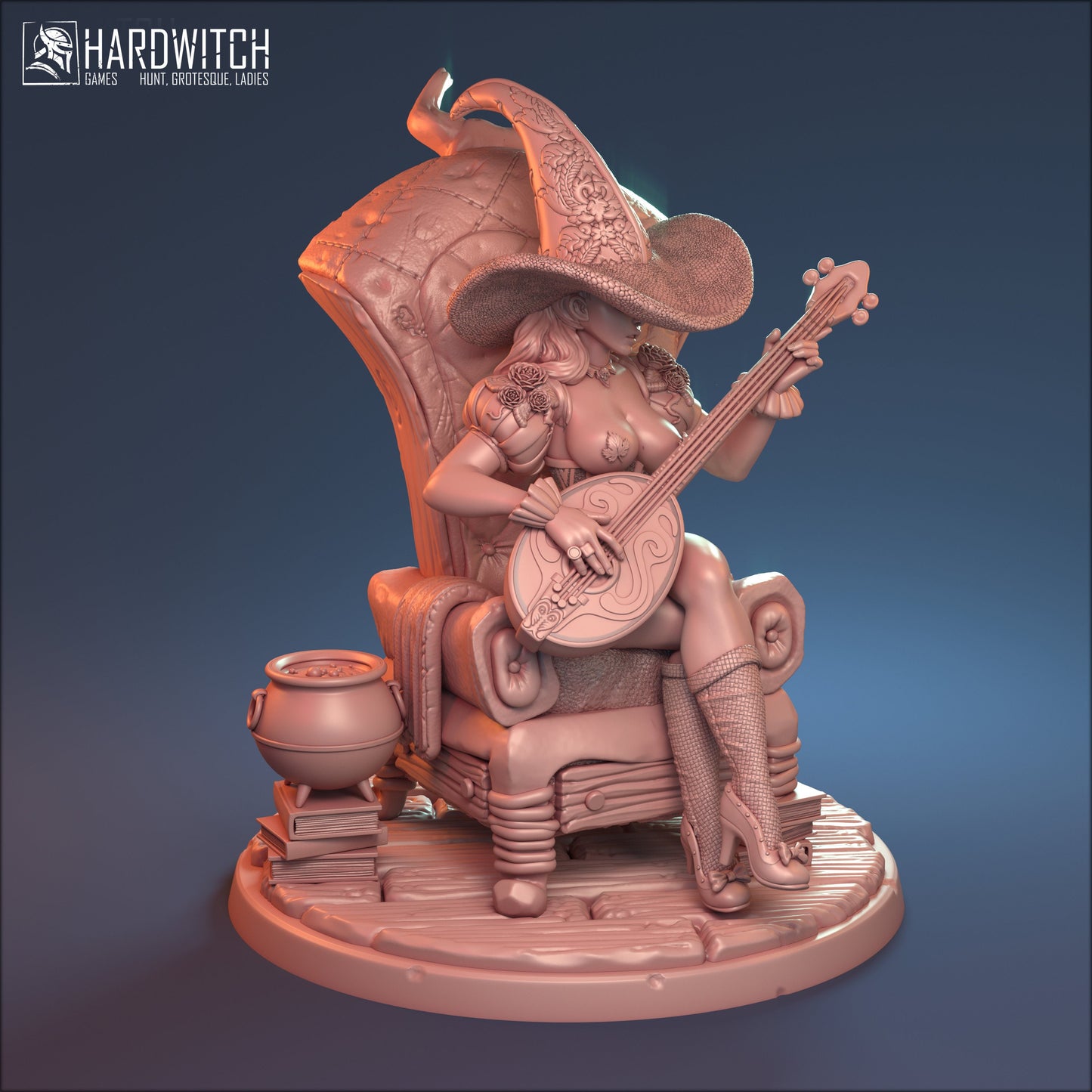 Menora the Bard Miniature (Standard & NSFW Variations) - HardWitch Games - 28mm / 32mm / 36mm / 75mm