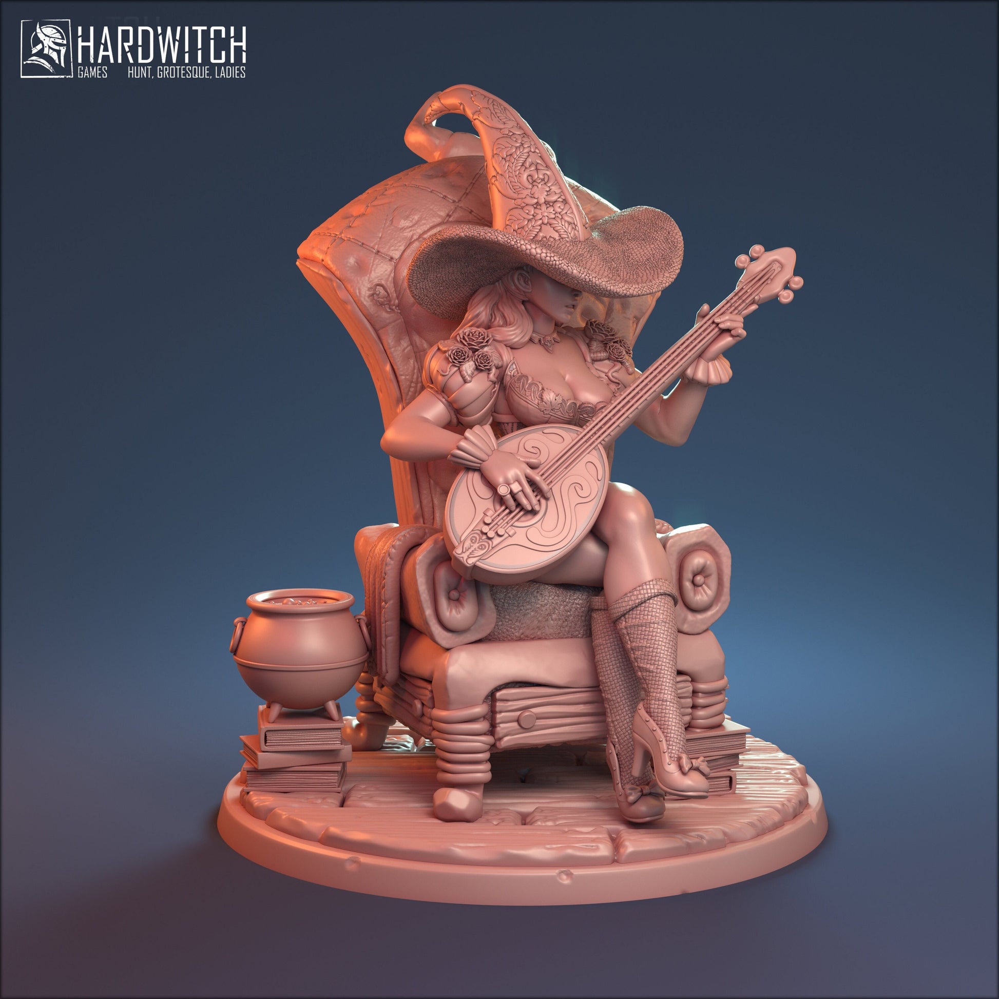 Menora the Bard Miniature (Standard & NSFW Variations) - HardWitch Games - 28mm / 32mm / 36mm / 75mm