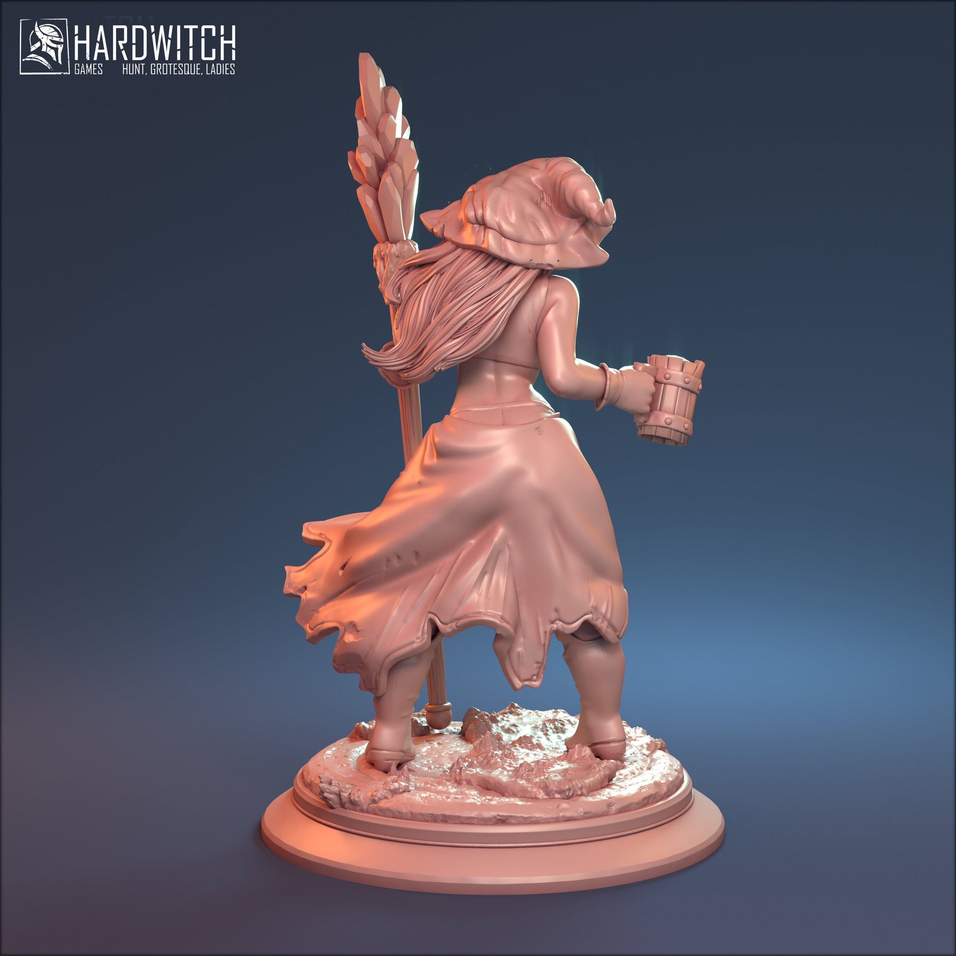 Drunken Mage Ponka Miniature (Standard & NSFW Variations) - HardWitch Games - 28mm / 32mm / 36mm / 75mm