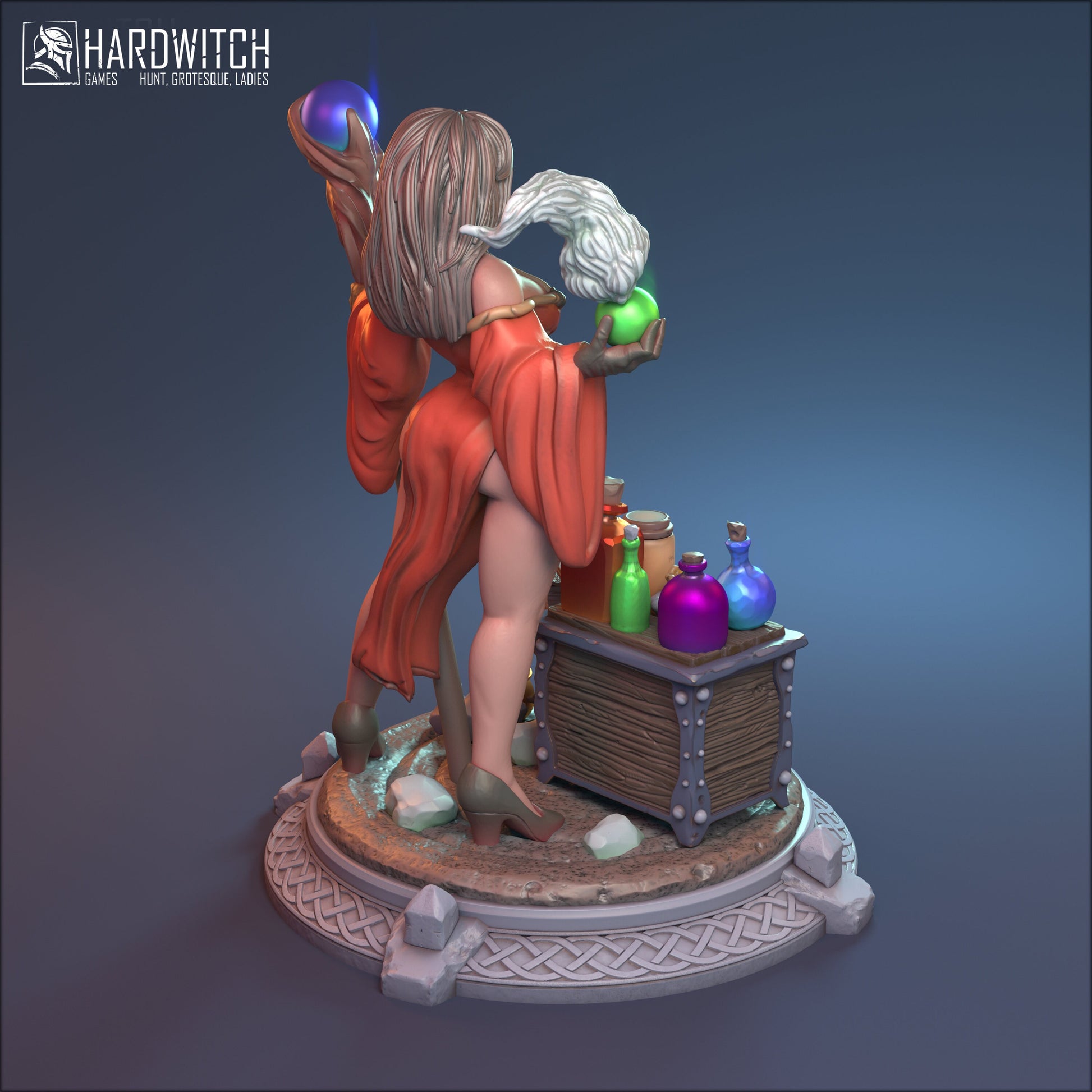 Hedge Witch Zaphira Miniature - HardWitch Games - 28mm / 32mm / 36mm / 75mm