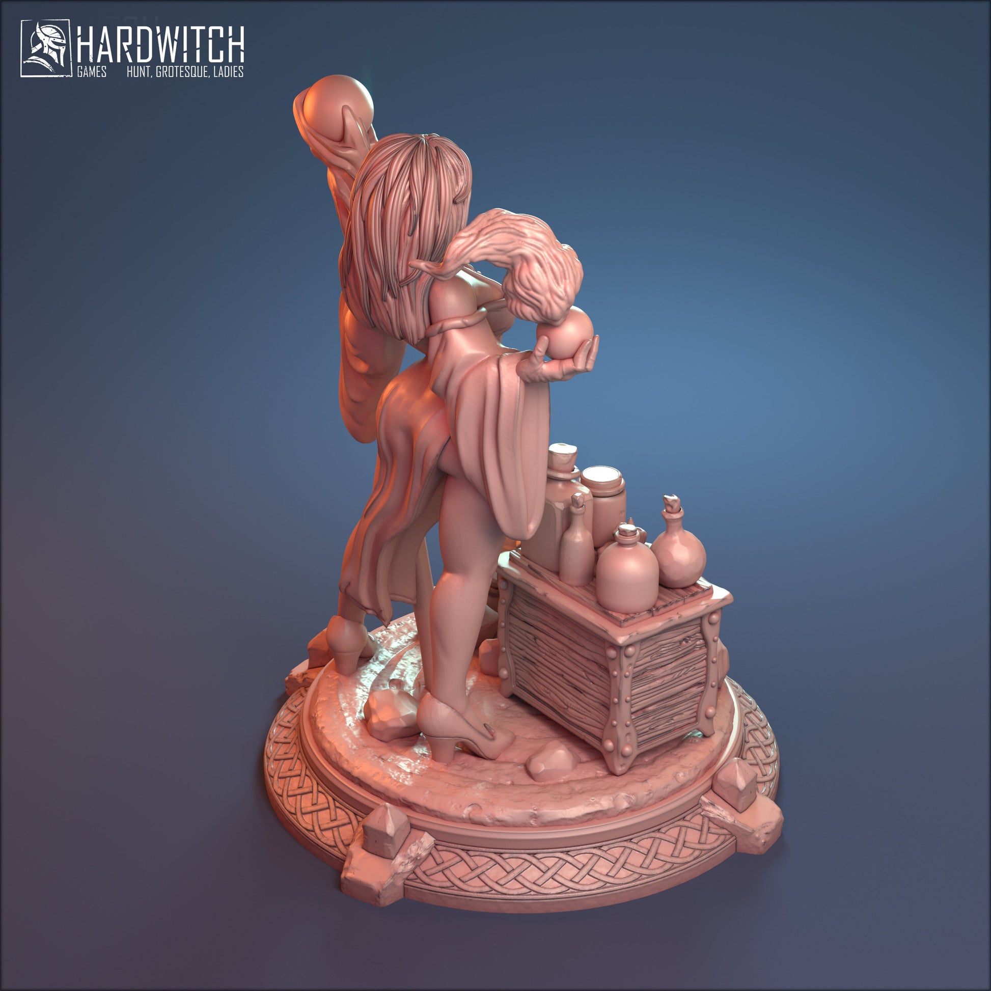 Hedge Witch Zaphira Miniature - HardWitch Games - 28mm / 32mm / 36mm / 75mm