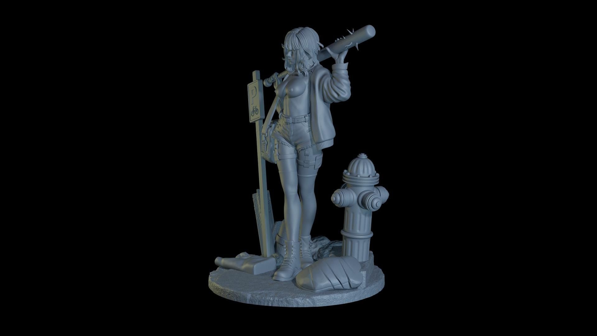 Wasteland Queen Zoey Figurine (Standard, Topless, and Nude Variations) - Cosmondo - 75mm / 120mm