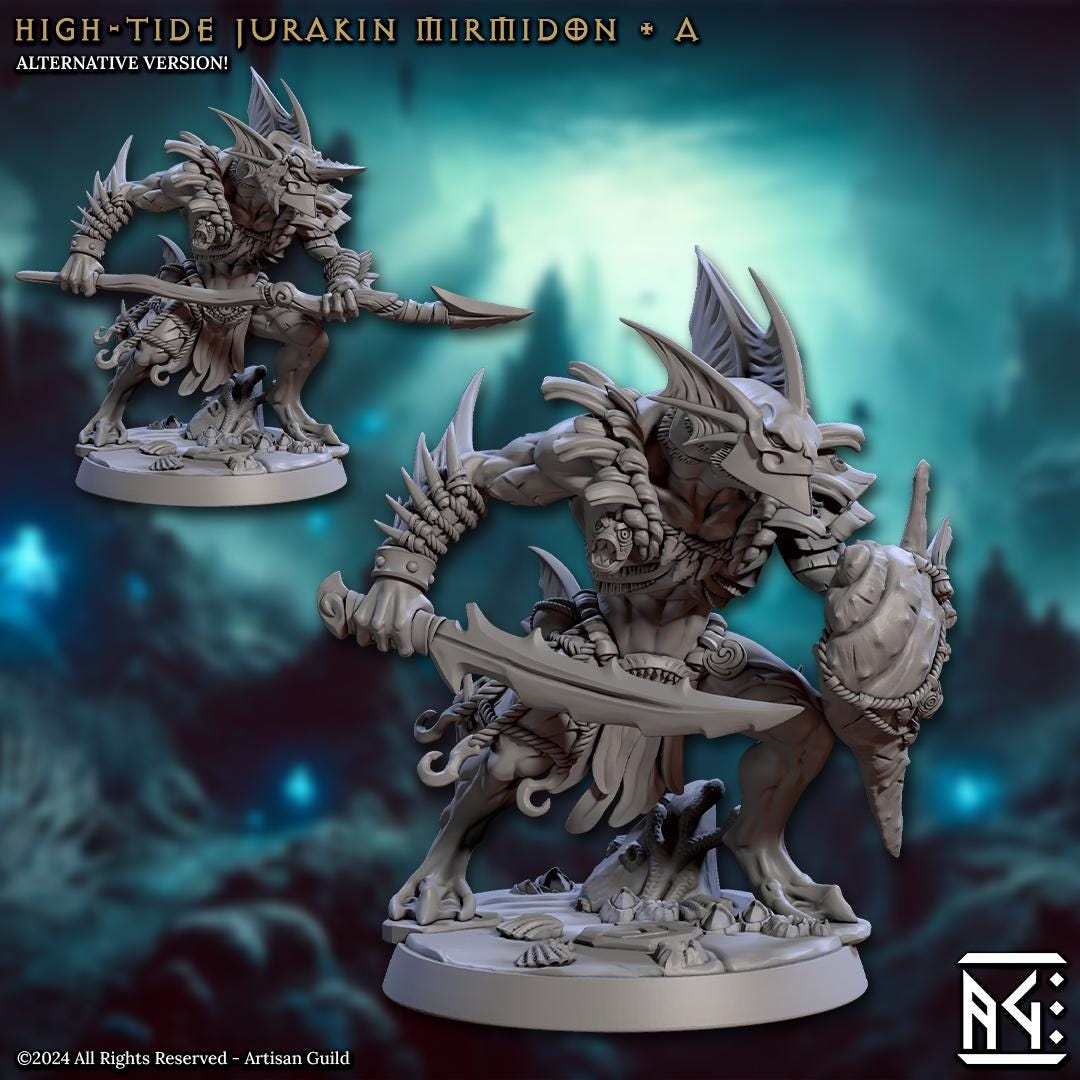 High-Tide Jurakin Myrmidons Miniature (12 Variations) - Artisan Guild - 28mm / 32mm / 36mm