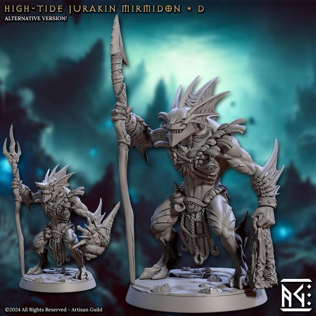 High-Tide Jurakin Myrmidons Miniature (12 Variations) - Artisan Guild - 28mm / 32mm / 36mm