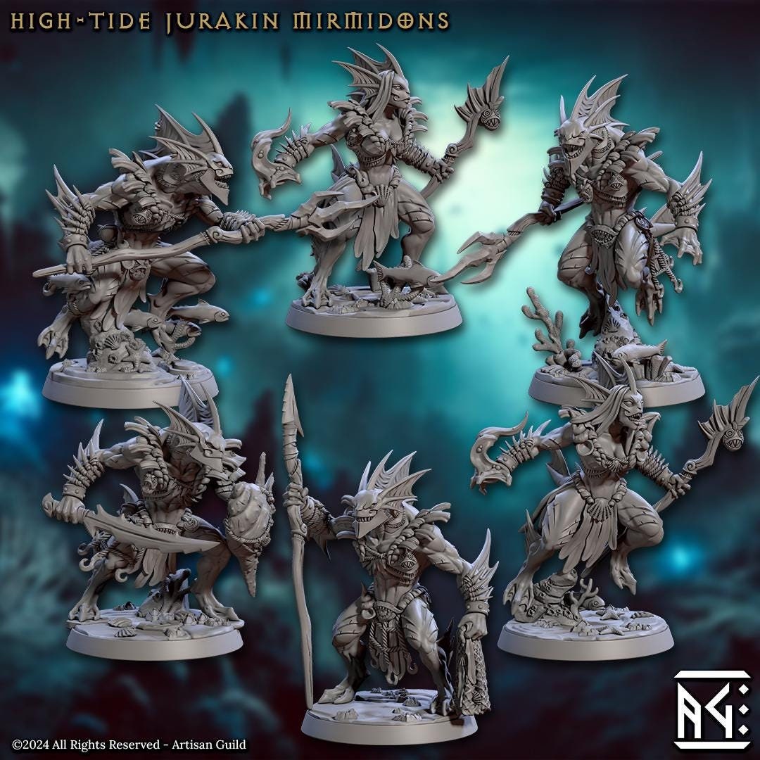 High-Tide Jurakin Myrmidons Miniature (12 Variations) - Artisan Guild - 28mm / 32mm / 36mm