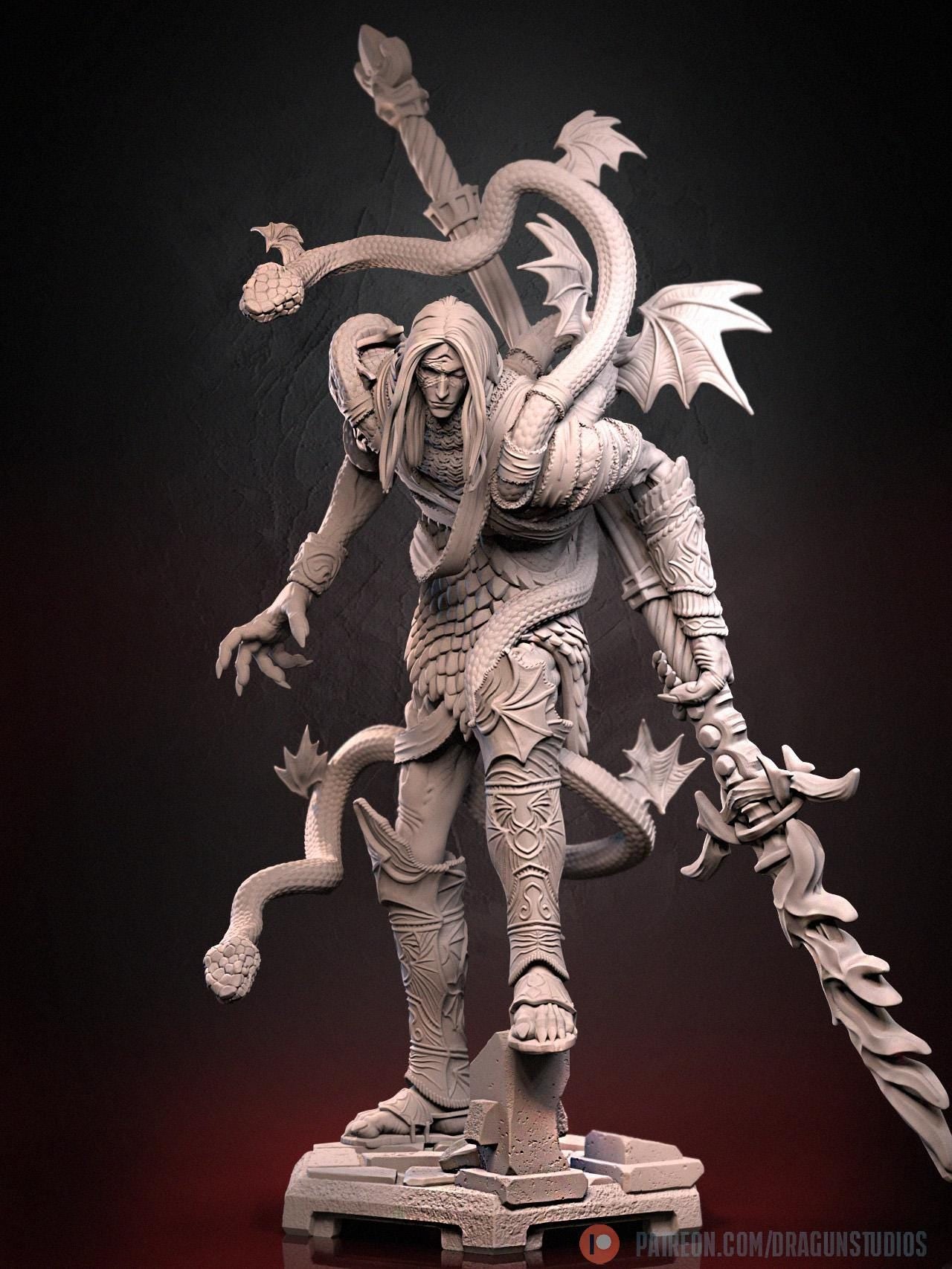 Serpent Messmer Miniature - DraGun Studios - 75mm / 145mm