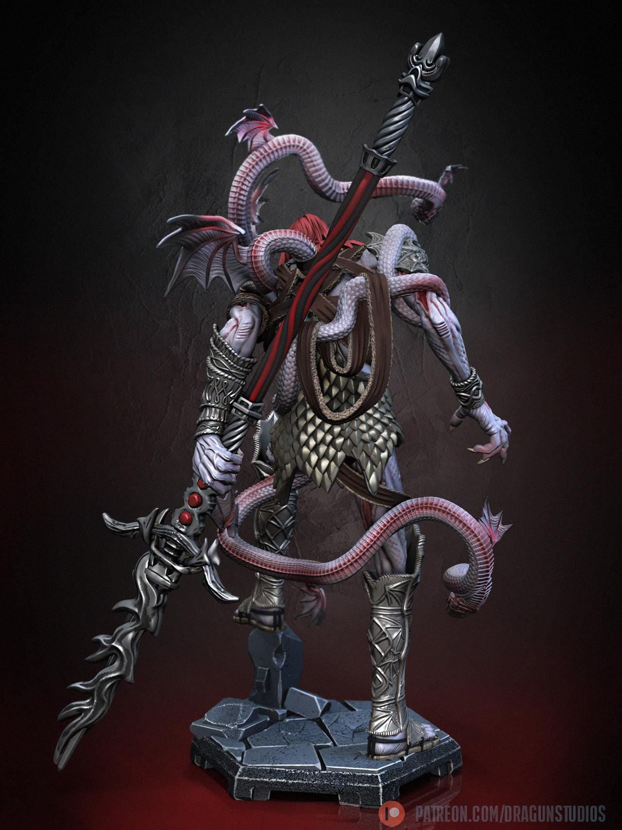 Serpent Messmer Miniature - DraGun Studios - 75mm / 145mm