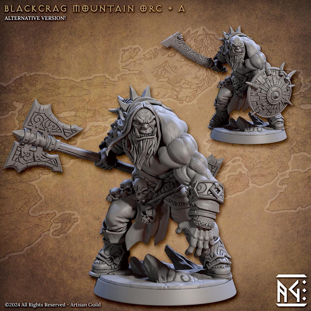 Blackcrag Mountain Orc Miniature (12 Variations) - Artisan Guild - 28mm / 32mm / 36mm