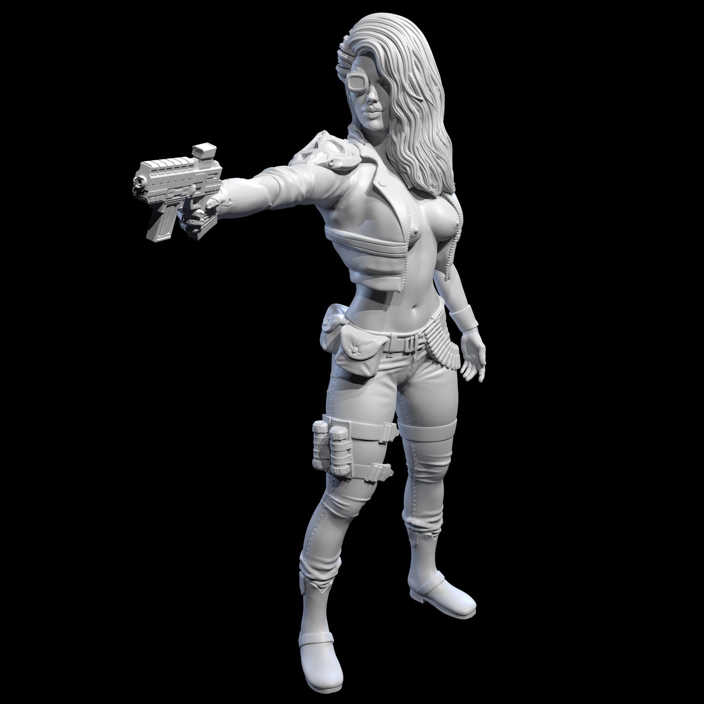 Bounty Hunter Jen (3 Poses & NSFW Variations) - Nyobium Games - 28mm / 32mm / 36mm / 75mm