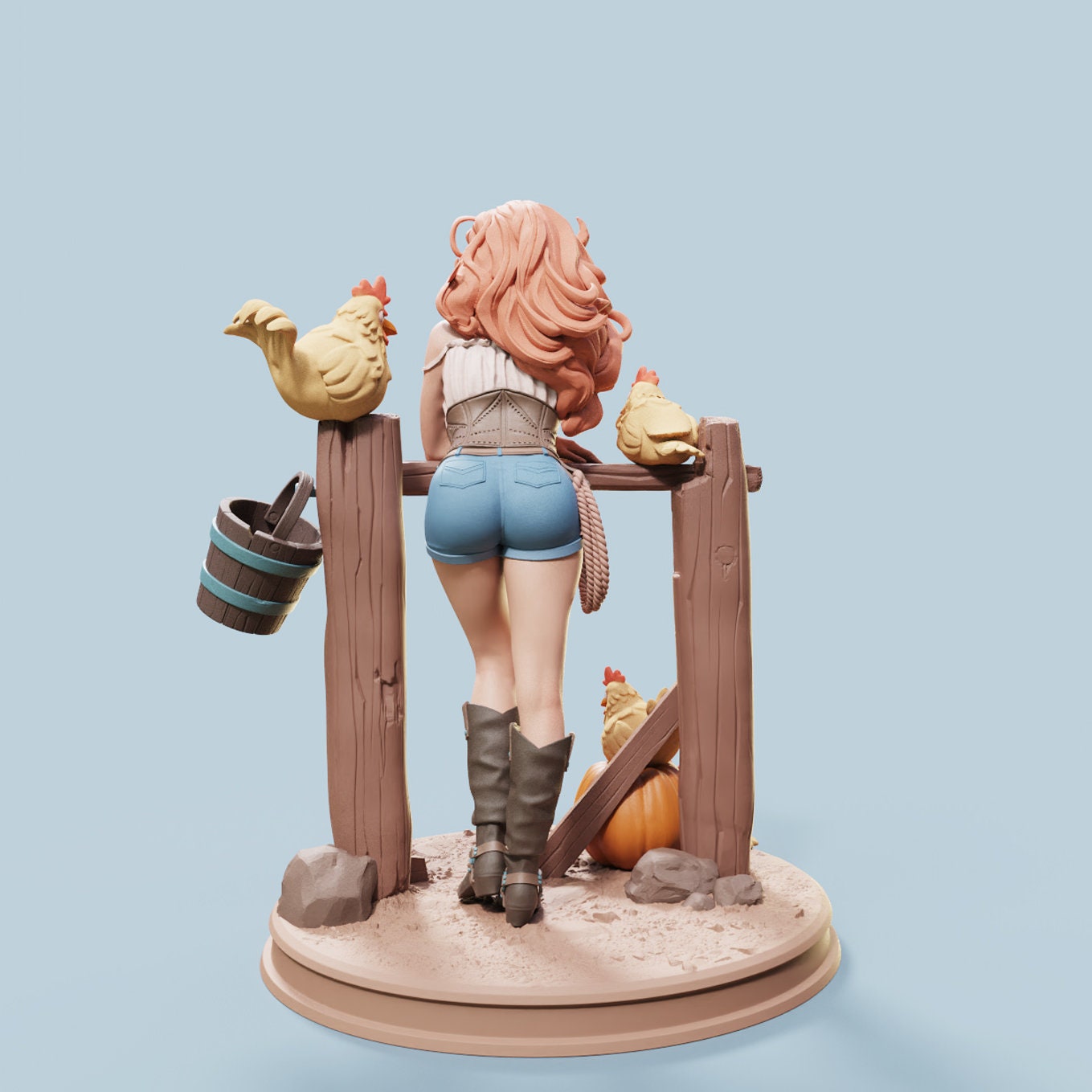 Cowgirl Nerissa (5 Variations including NSFW) - Female Miniatures - 28mm / 32mm / 36mm / 75mm