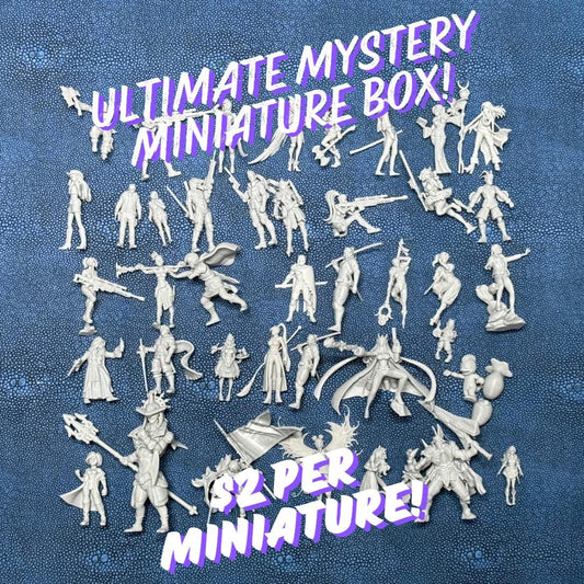 Ultimate Mystery Miniature Box! 10 High Quality Random Miniature Prints in 28mm, 32mm, or 36mm Scale!