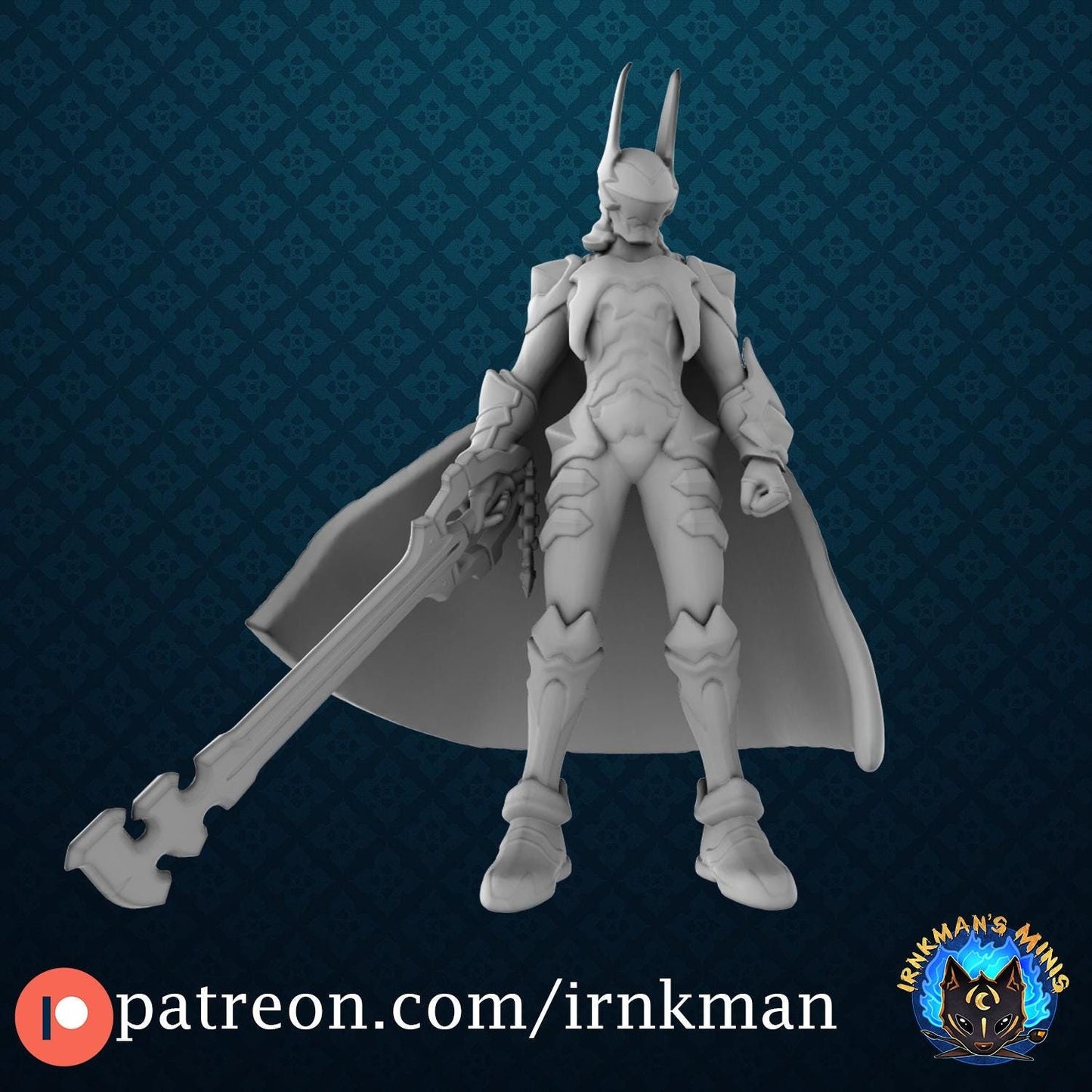 Knight of Residual Resolve Miniature - Irnkman's Minis - 28mm / 32mm / 36mm