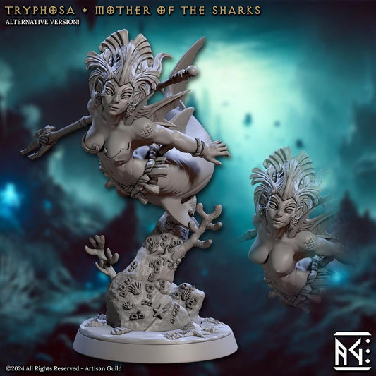 Mother of Sharks Tryphosa Miniature (Standard & NSFW Variations) - Artisan Guild - 28mm / 32mm / 36mm