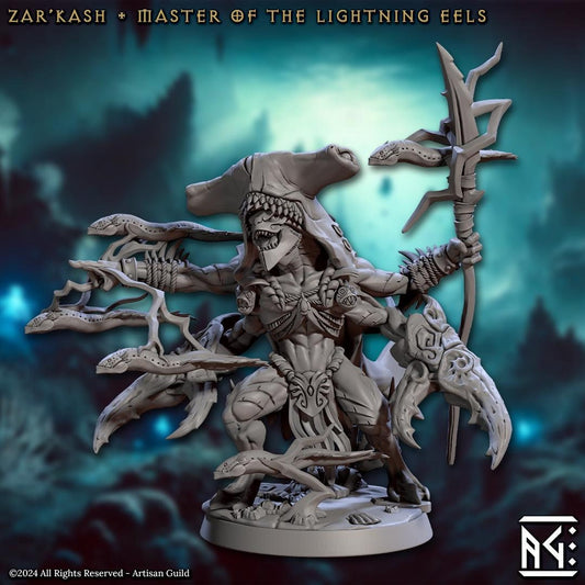 Master of Lightning Eels Zar'kash Miniature - Artisan Guild - 28mm / 32mm / 36mm