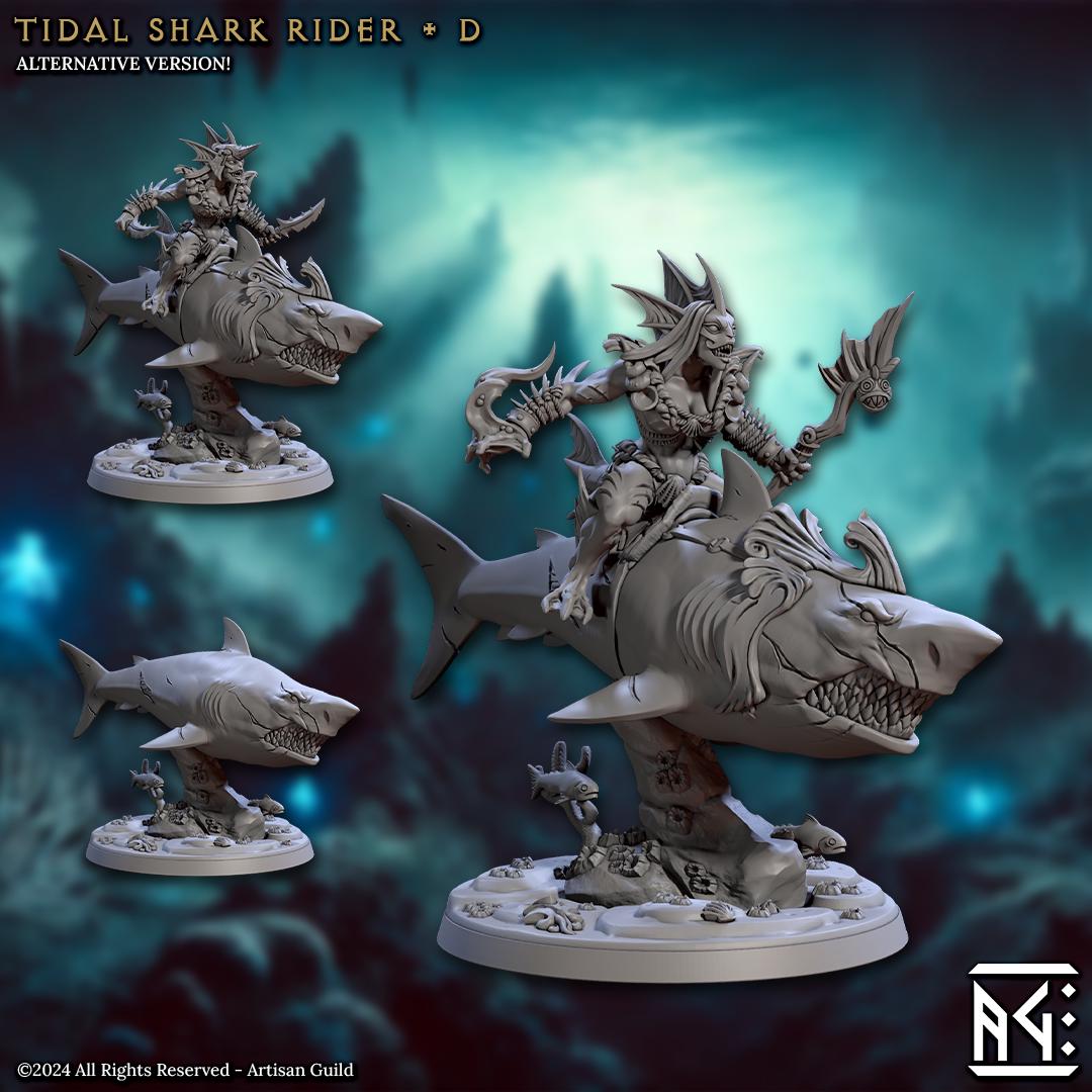 Tidal Shark Rider Miniature (8 Variations) - Artisan Guild - 28mm / 32mm / 36mm