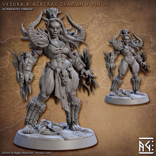 Vesdra, Blackcrag Shaman Miniature (Standard & NSFW Variations) - Artisan Guild - 28mm / 32mm / 36mm