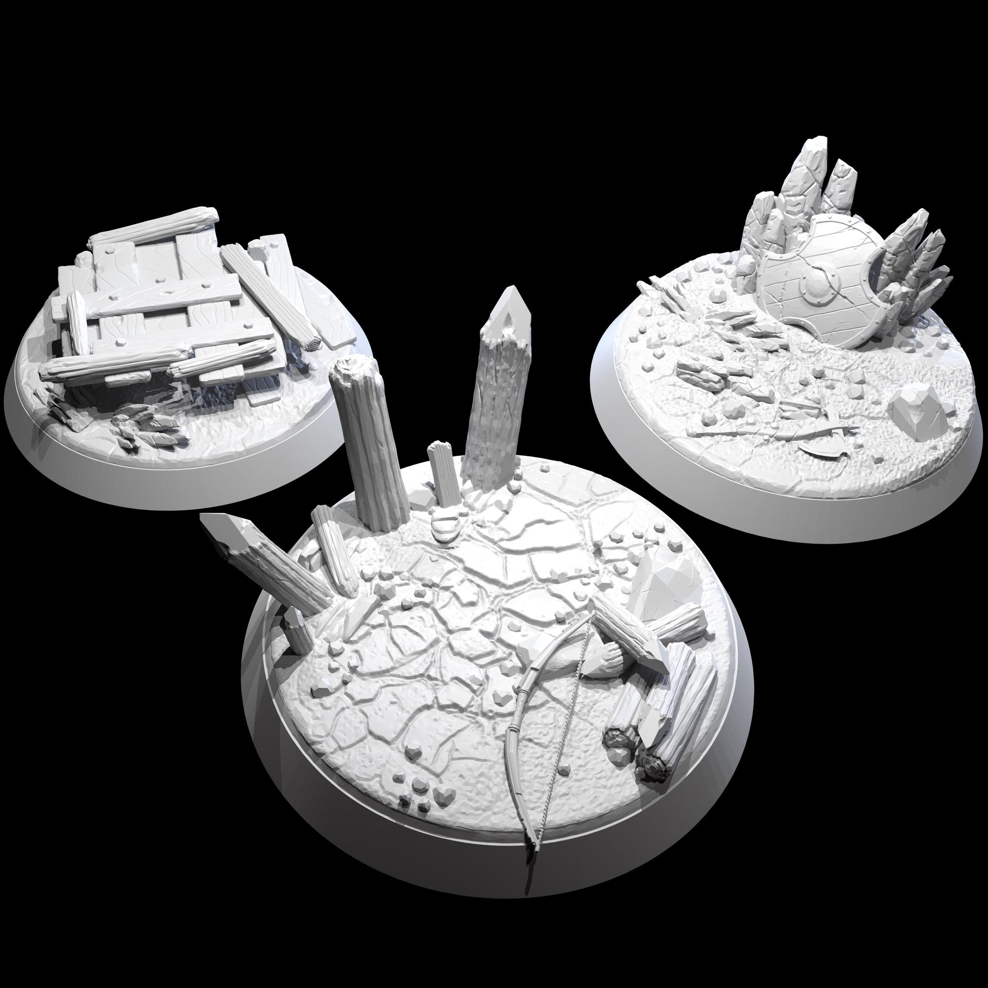 Battleground Bases (3 Variations) - MiniMakersFR - 25mm / 28mm / 32mm / 36mm