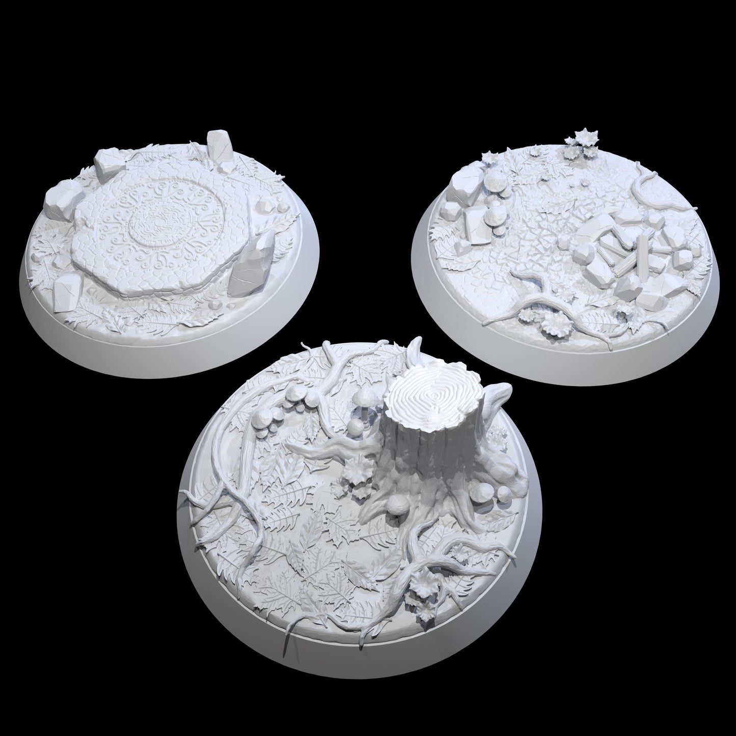 Forest Bases (3 Variations) - MiniMakersFR - 25mm / 28mm / 32mm / 36mm