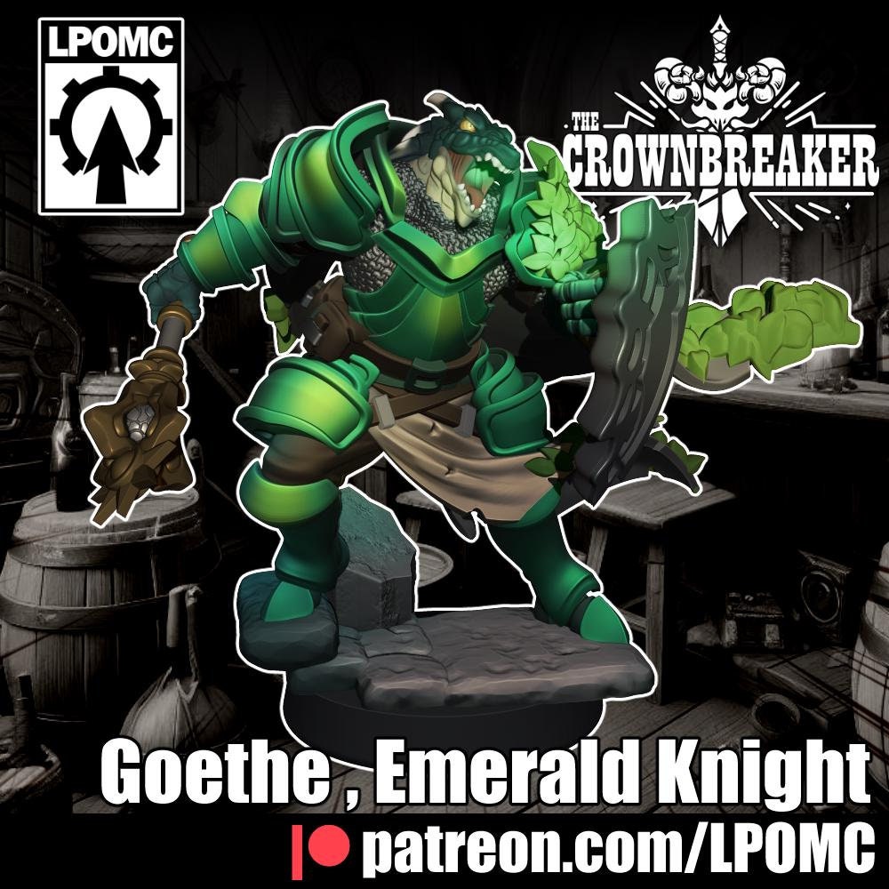 Emerald Knight Goethe Miniature - LPOMC - 28mm / 32mm / 36mm