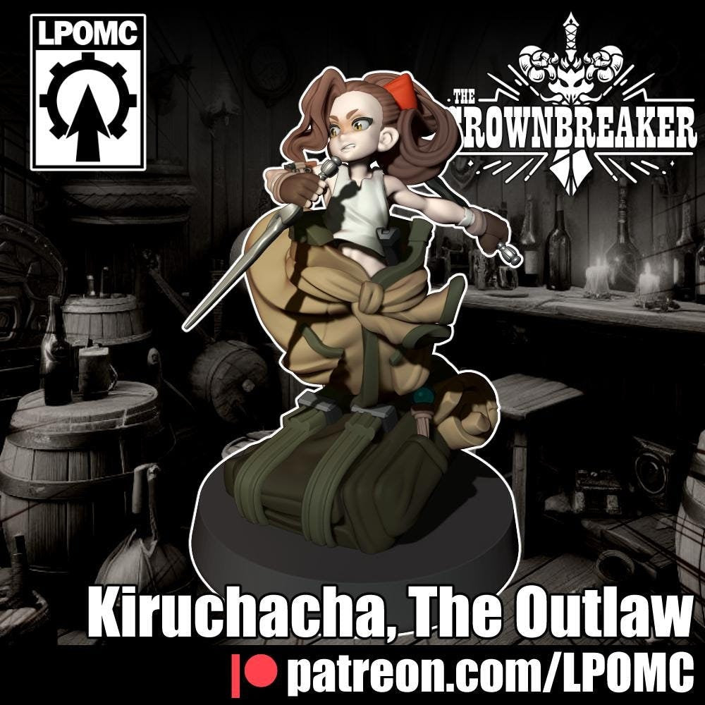 Kiruchacha the Outlaw Miniature - LPOMC - 28mm / 32mm / 36mm / 75mm