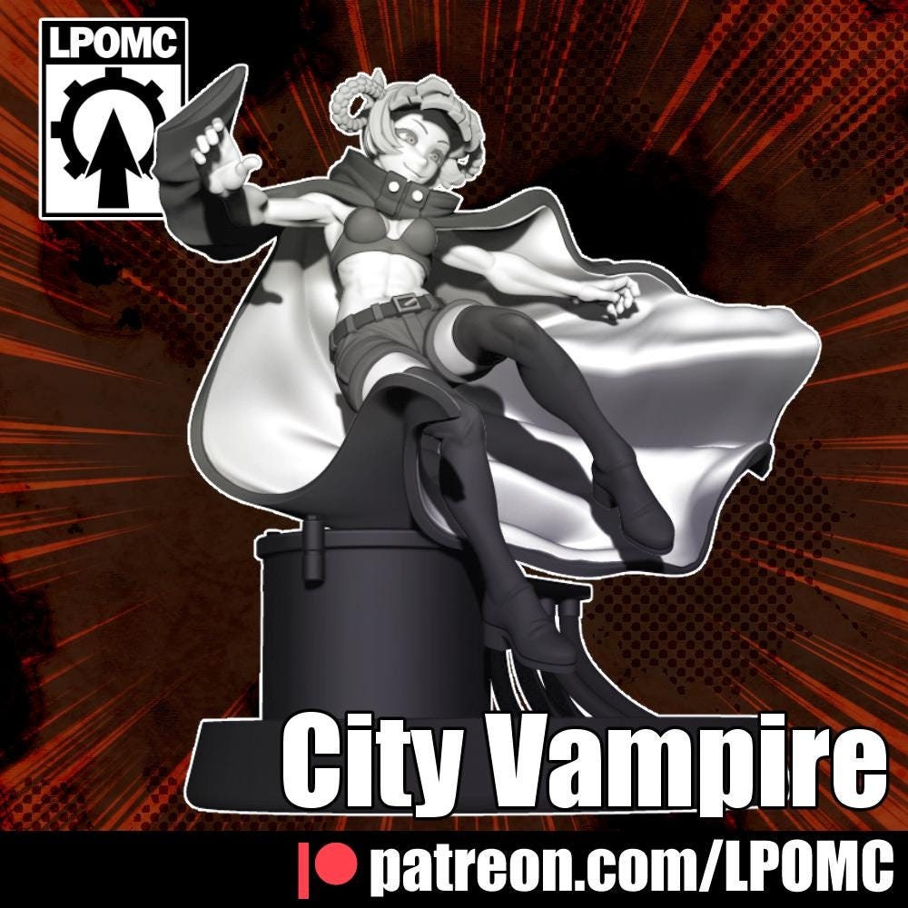 City Vampire Miniature - LPOMC - 28mm / 32mm / 36mm / 75mm