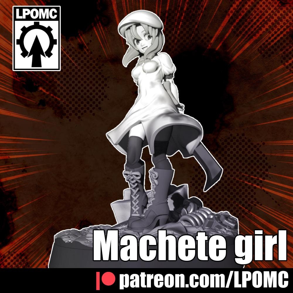 Machete Girl Miniature - LPOMC - 28mm / 32mm / 36mm / 75mm