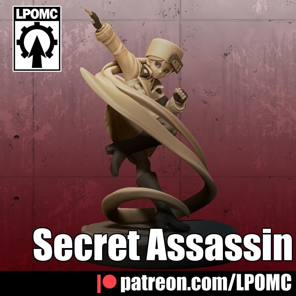 Secret Assassin Miniature - LPOMC - 28mm / 32mm / 36mm