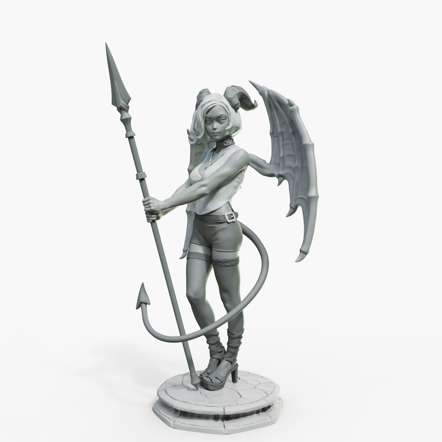 Tiefling Zarina Miniature (Pose B: Human and Succubus Variations ) - Female Miniatures - 28mm / 32mm / 36mm / 75mm