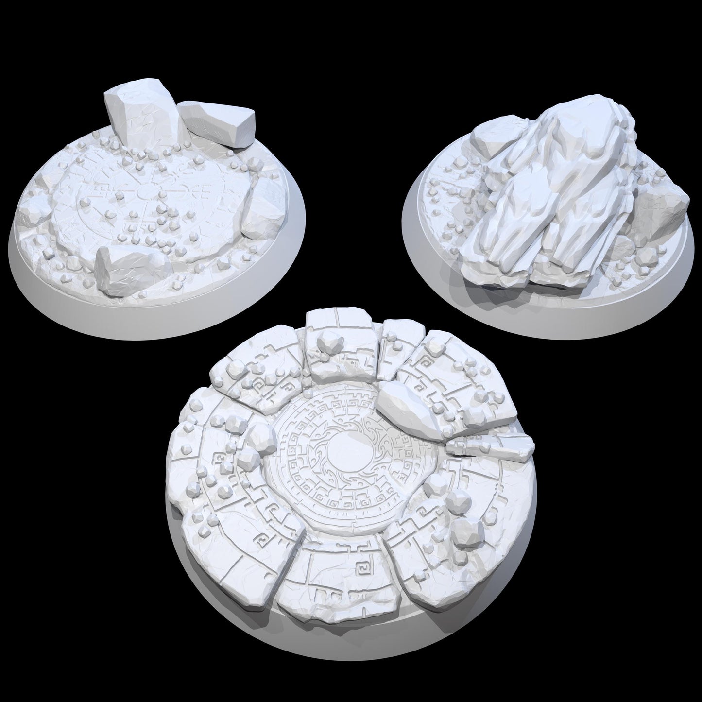 Runes Bases (3 Variations) - MiniMakersFR - 25mm / 28mm / 32mm / 36mm / 40mm