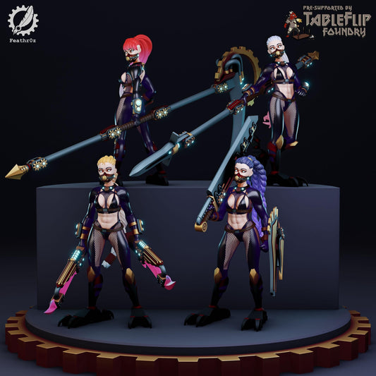 Aurora Vanguard Melee Assassin Squad (Standard & NSFW Variations) - Feathr0z - 32mm