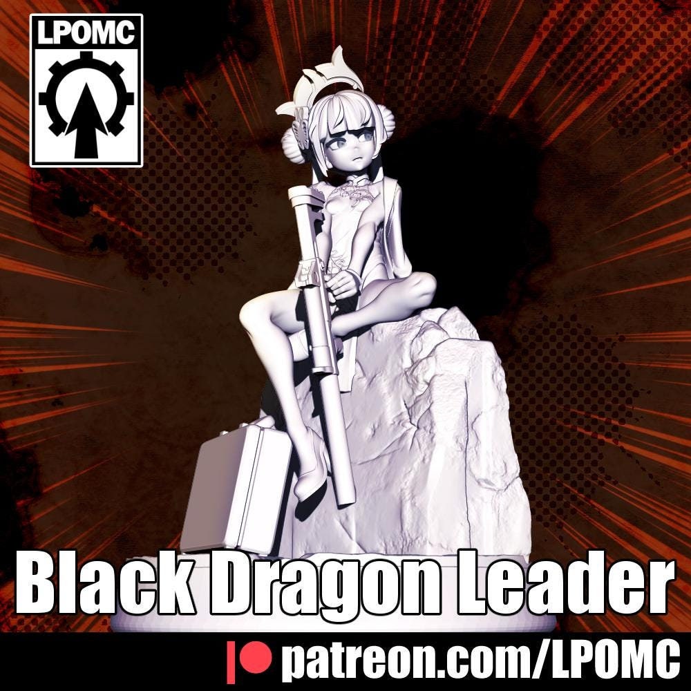 Black Dragon Leader Miniature - LPOMC - 28mm / 32mm / 36mm / 75mm