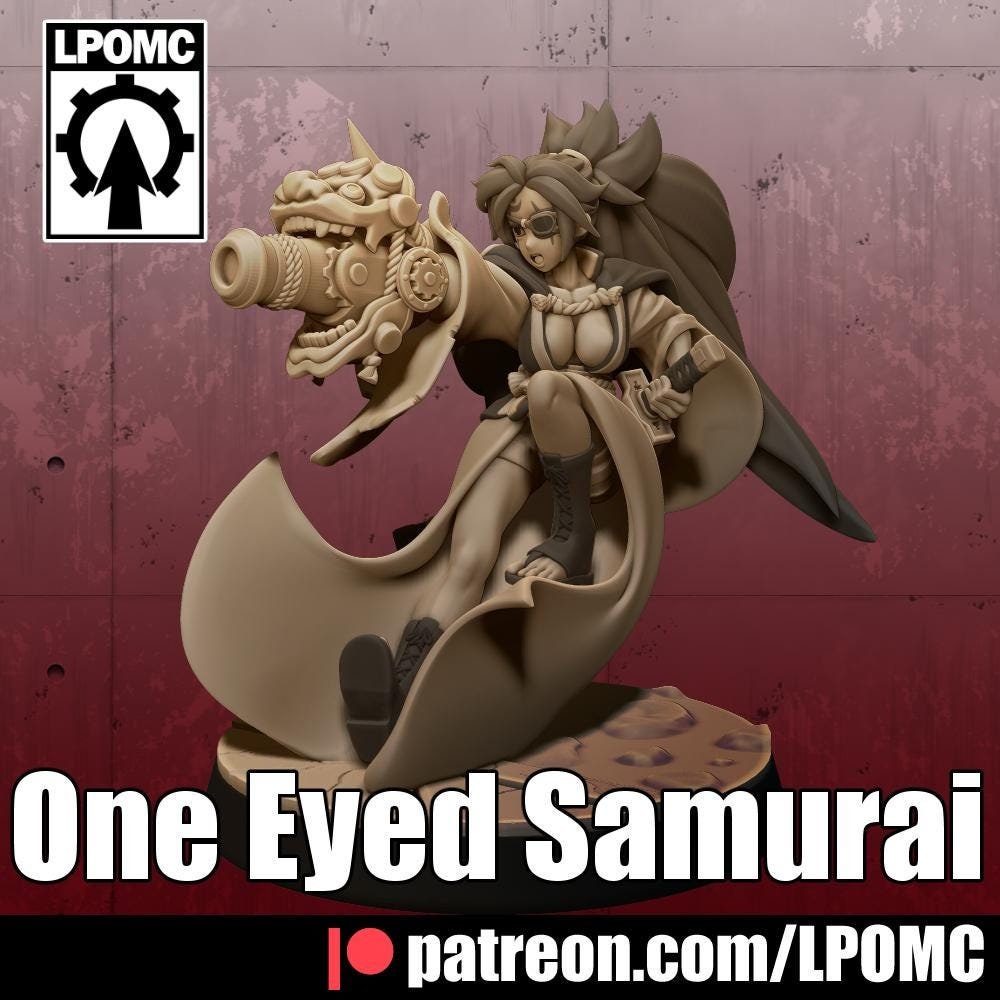 One-Eyed Samurai Miniature - LPOMC - 28mm / 32mm / 36mm